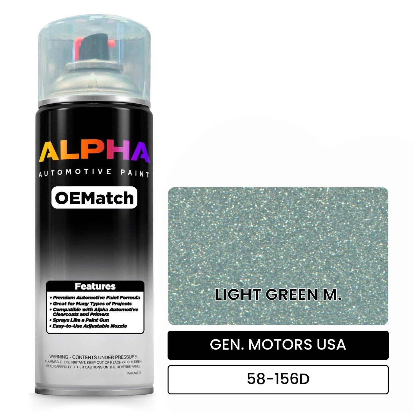 GEN. MOTORS USA LIGHT GREEN M. 58-156D OEMatch Spraycan
