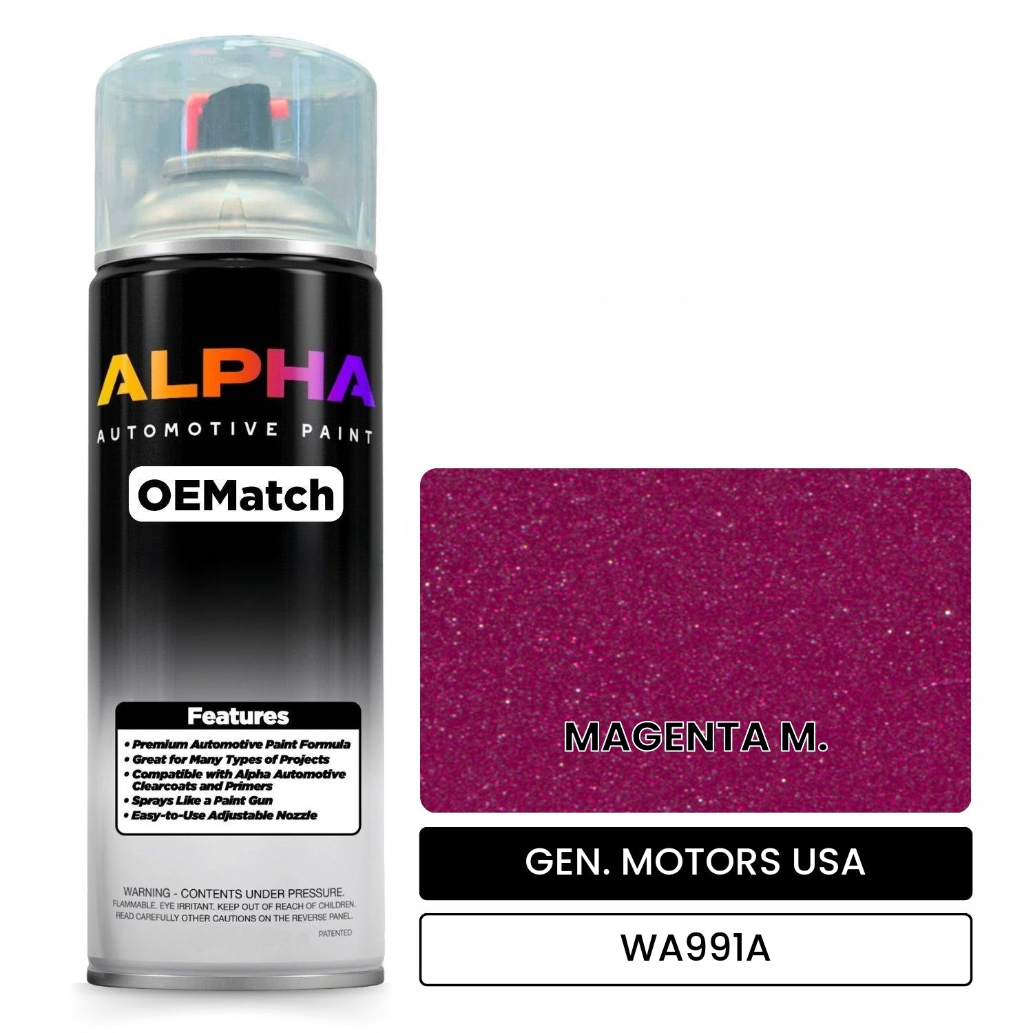 GEN. MOTORS USA MAGENTA M. WA991A OEMatch Spraycan