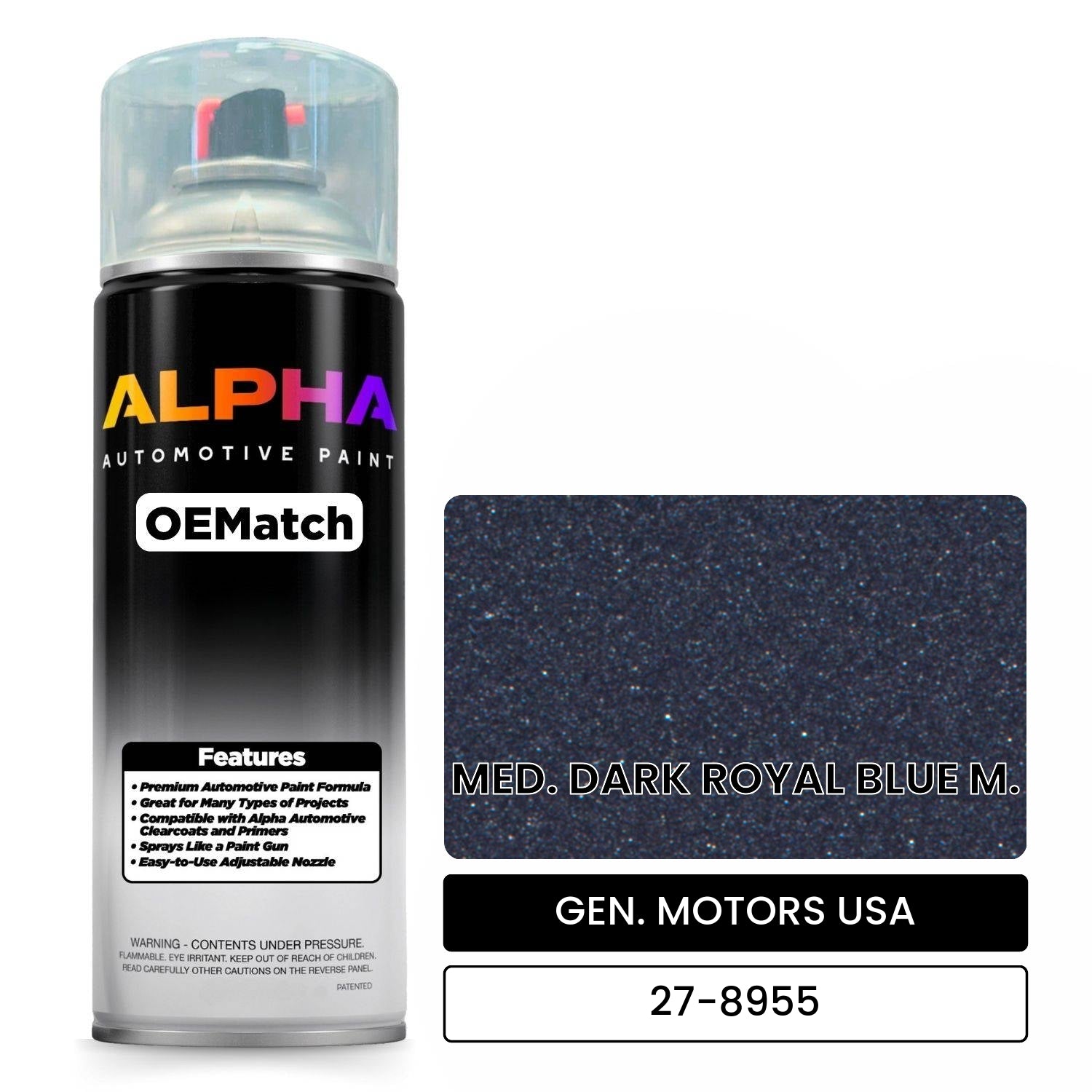 GEN. MOTORS USA MED. DARK ROYAL BLUE M. 27-8955 OEMatch Spraycan