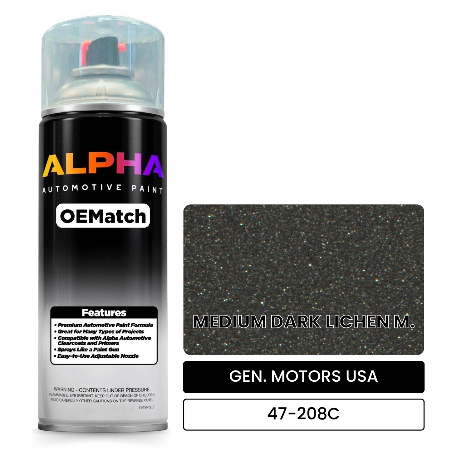 GEN. MOTORS USA MEDIUM DARK LICHEN M. 47-208C OEMatch Spraycan