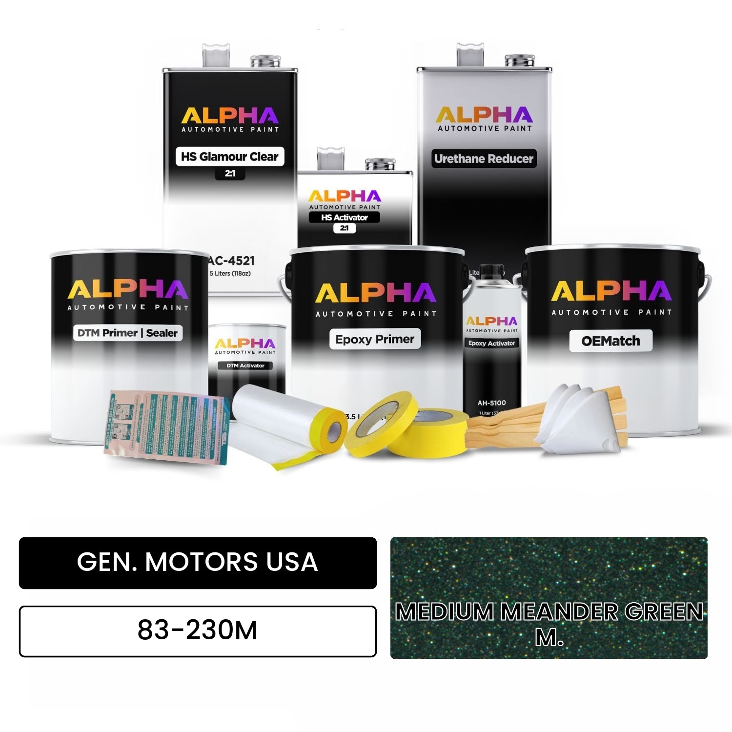 GEN. MOTORS USA MEDIUM MEANDER GREEN M. 83-230M OEMatch Vehicle Paint Kit