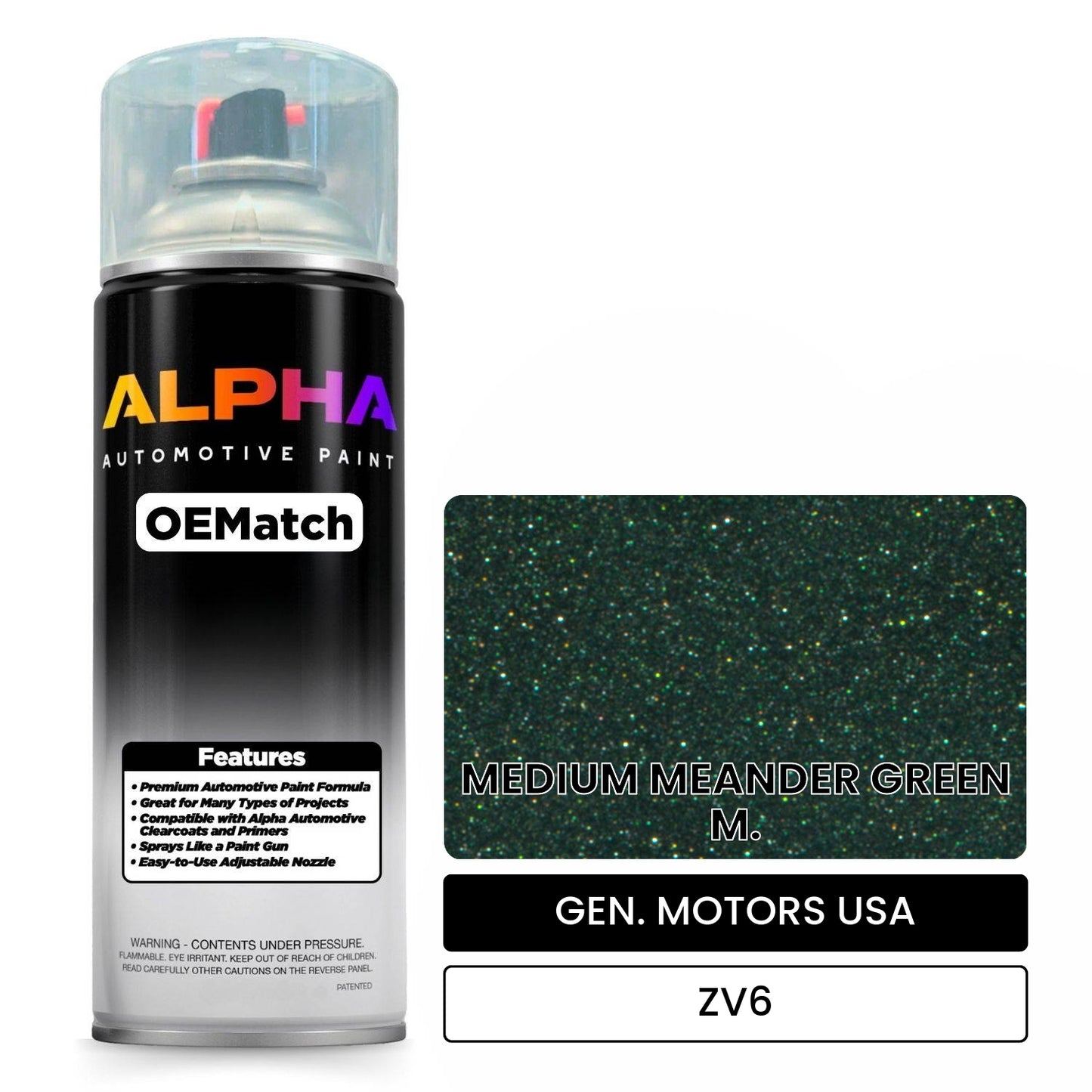 GEN. MOTORS USA MEDIUM MEANDER GREEN M. ZV6 OEMatch Spraycan