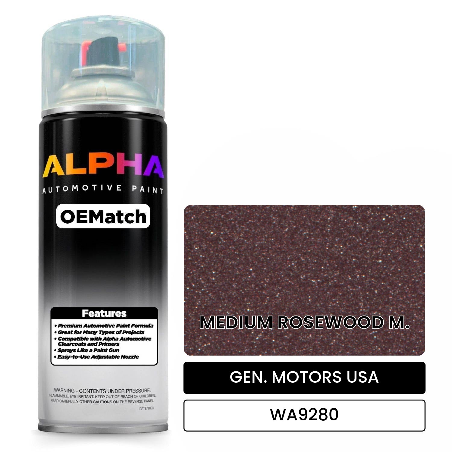 GEN. MOTORS USA MEDIUM ROSEWOOD M. WA9280 OEMatch Spraycan