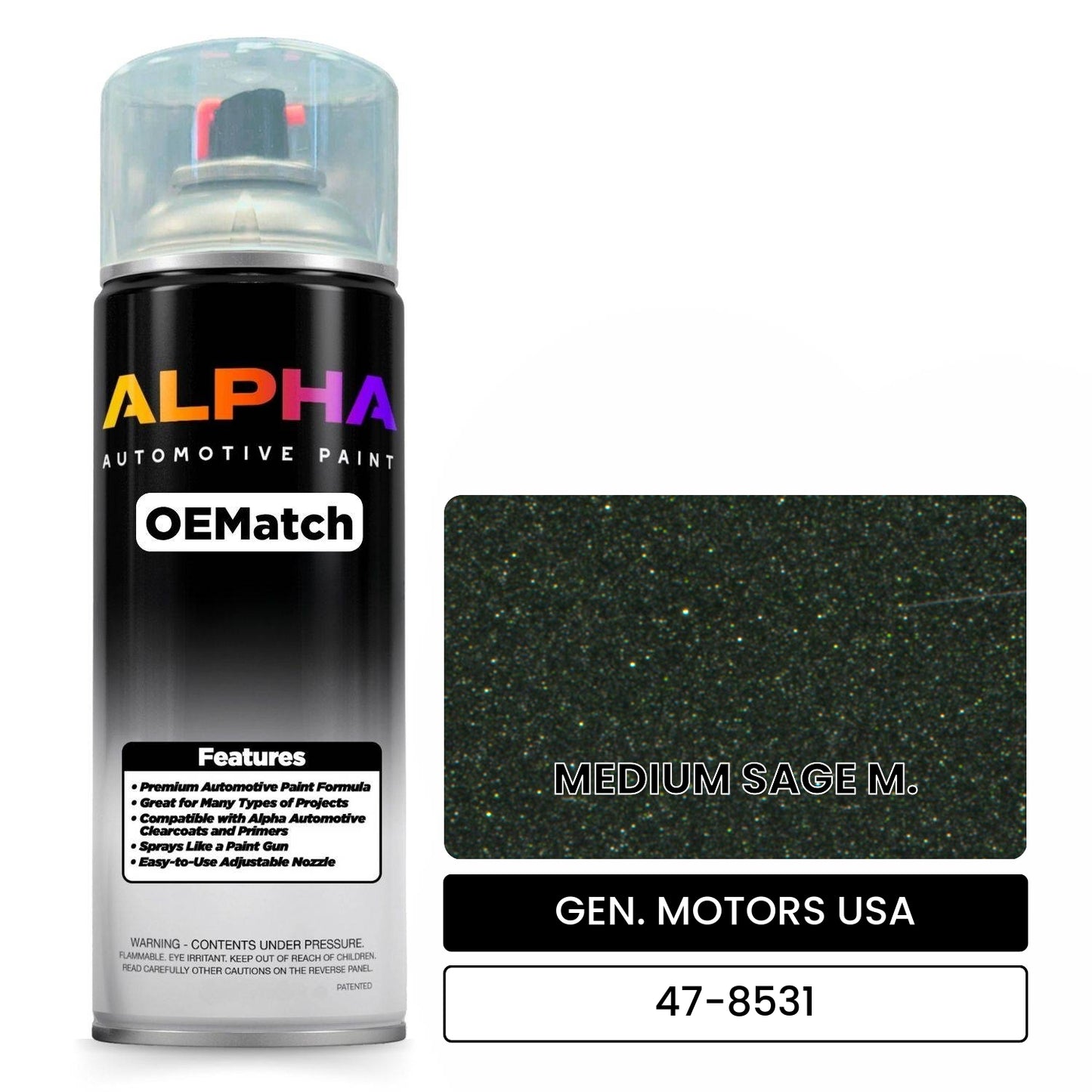 GEN. MOTORS USA MEDIUM SAGE M. 47-8531 OEMatch Spraycan