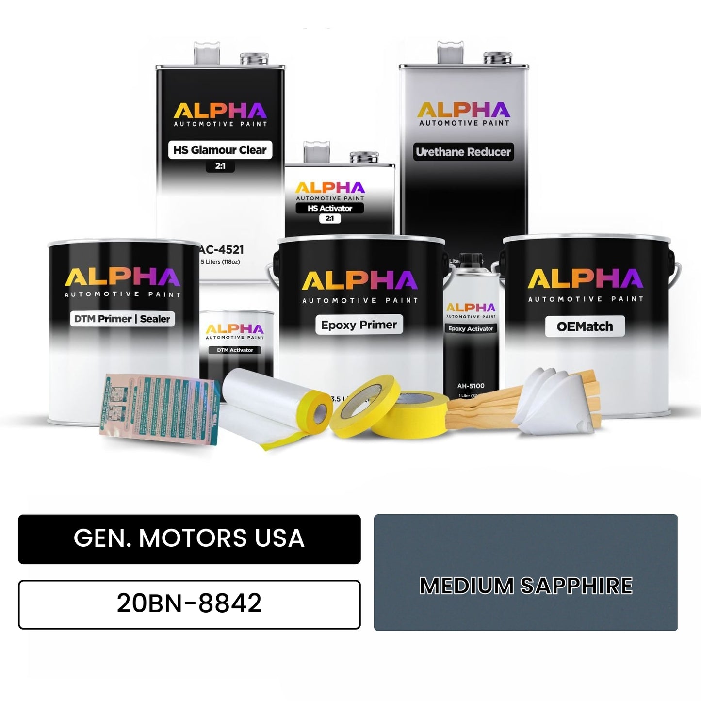 GEN. MOTORS USA MEDIUM SAPPHIRE 20BN-8842 OEMatch Vehicle Paint Kit