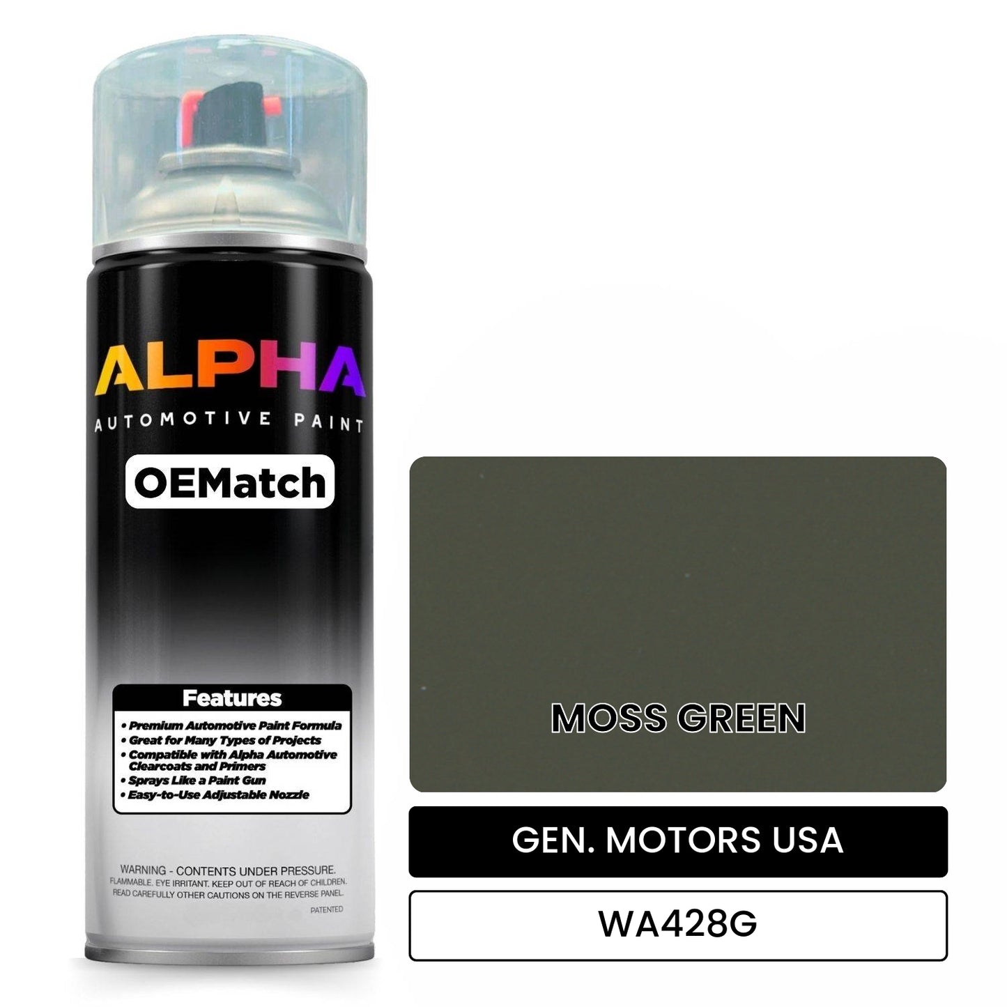 GEN. MOTORS USA MOSS GREEN WA428G OEMatch Spraycan