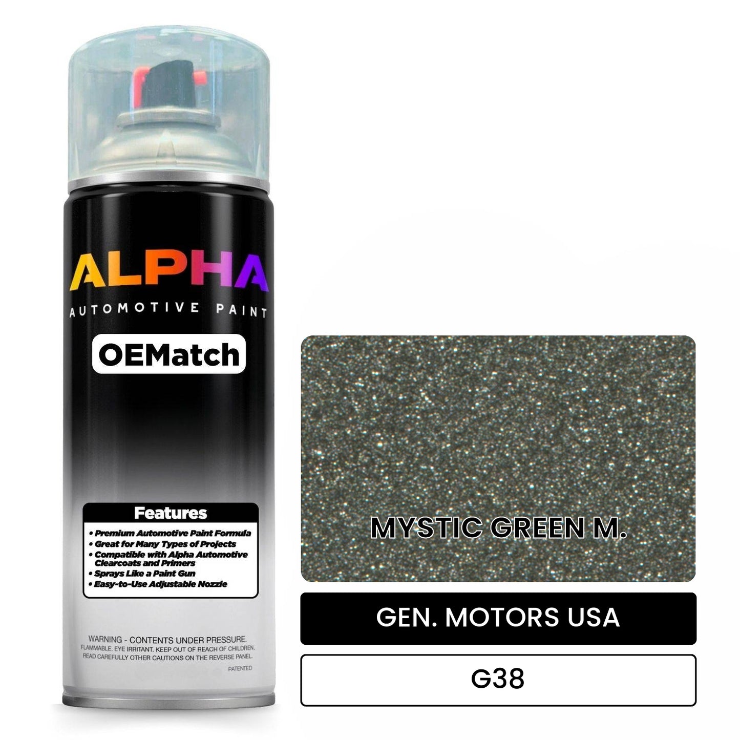GEN. MOTORS USA MYSTIC GREEN M. G38 OEMatch Spraycan