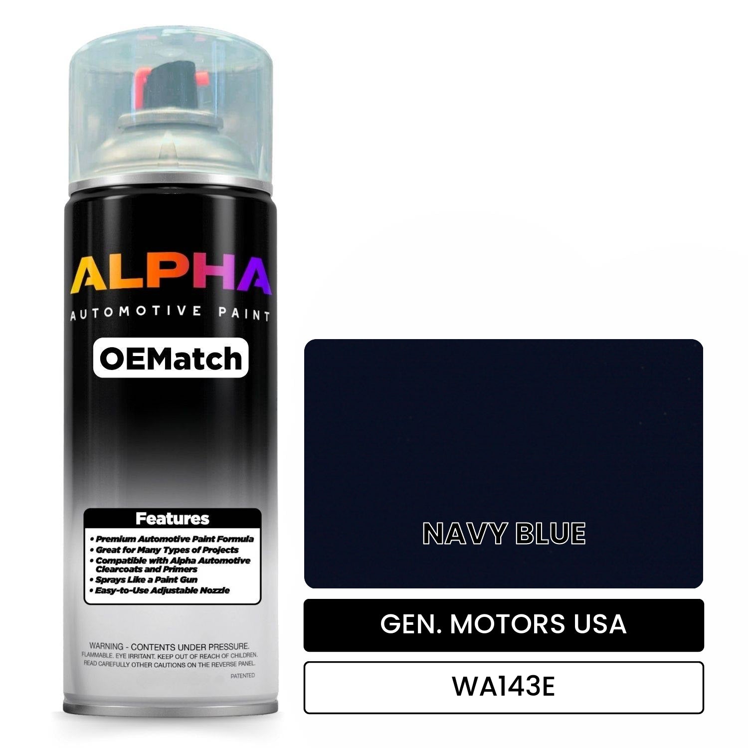 GEN. MOTORS USA NAVY BLUE WA143E OEMatch Spraycan