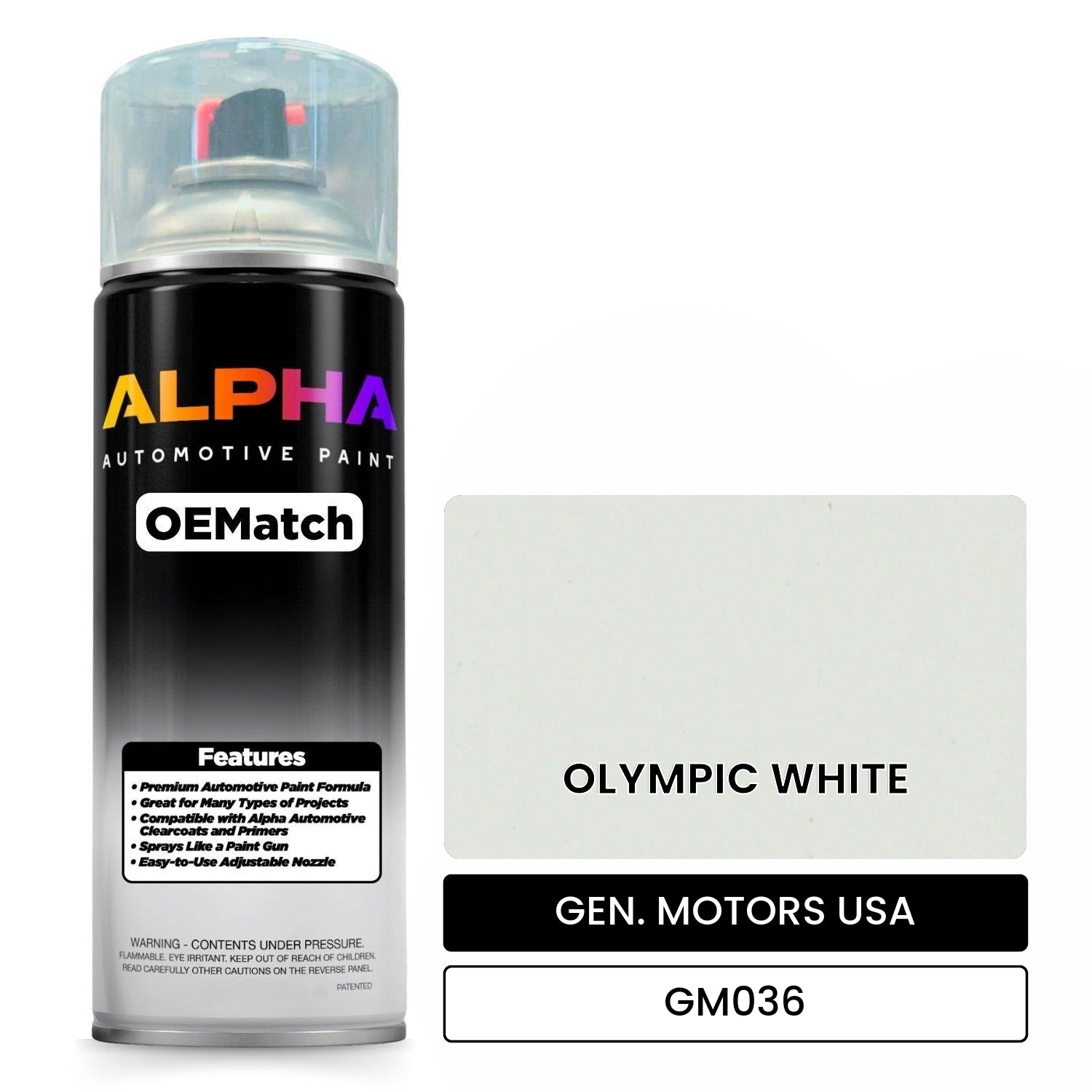 GEN. MOTORS USA OLYMPIC WHITE GM036 OEMatch Spraycan