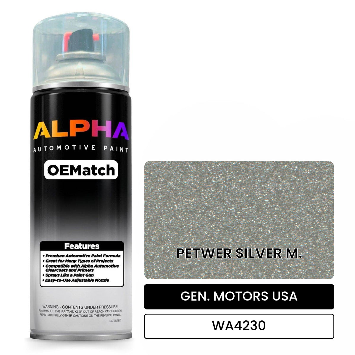 GEN. MOTORS USA PETWER SILVER M. WA4230 OEMatch Spraycan