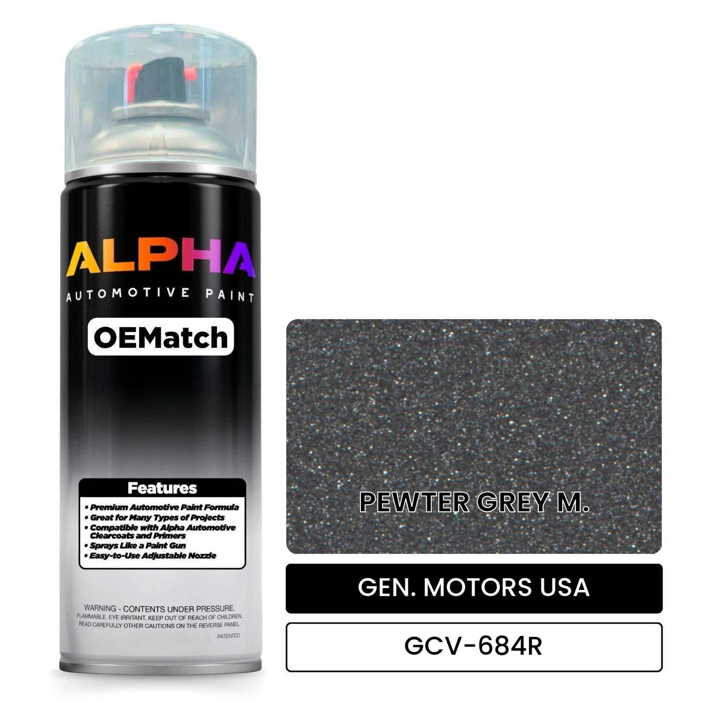 GEN. MOTORS USA PEWTER GREY M. GCV-684R OEMatch Spraycan