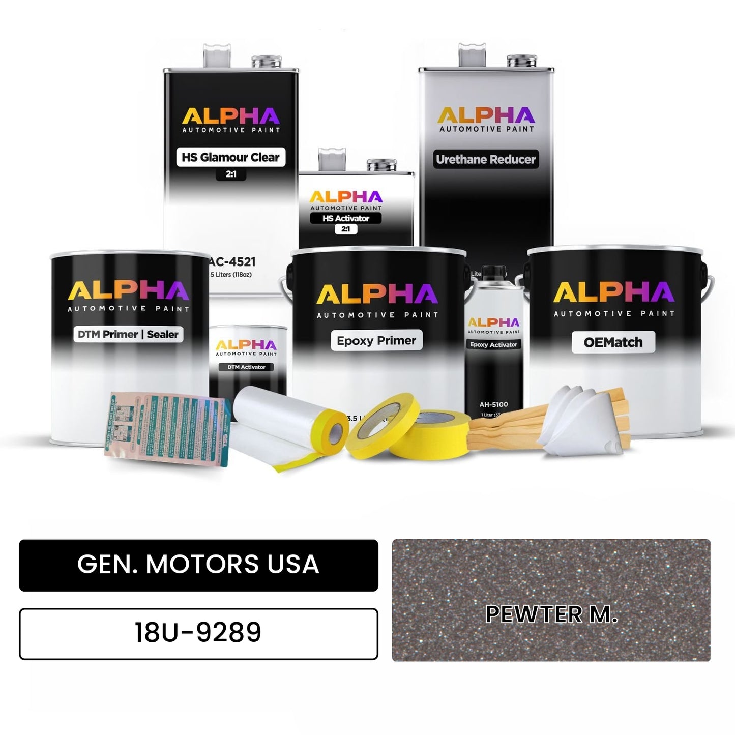 GEN. MOTORS USA PEWTER M. 18U-9289 OEMatch Vehicle Paint Kit