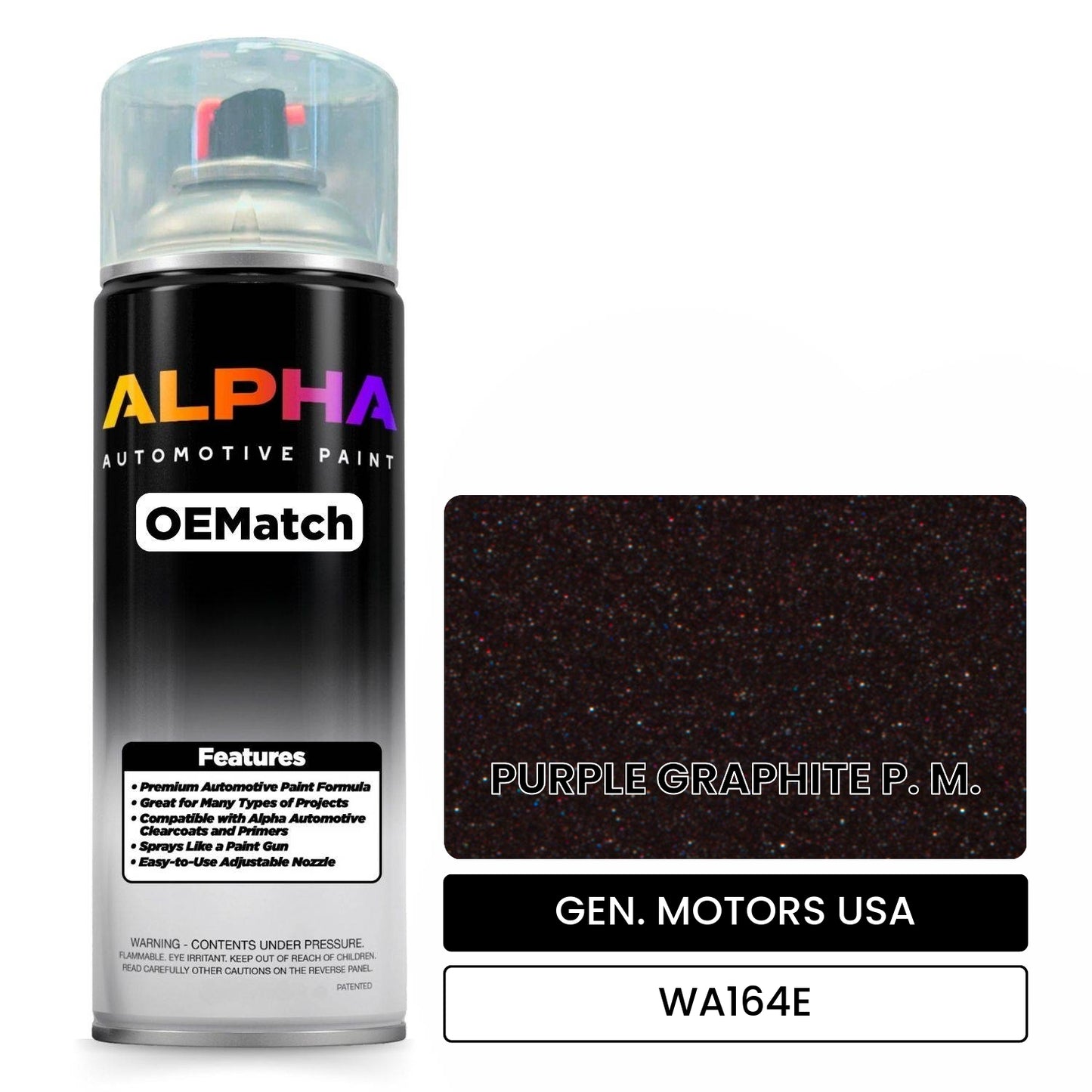 GEN. MOTORS USA PURPLE GRAPHITE P. M. WA164E OEMatch Spraycan