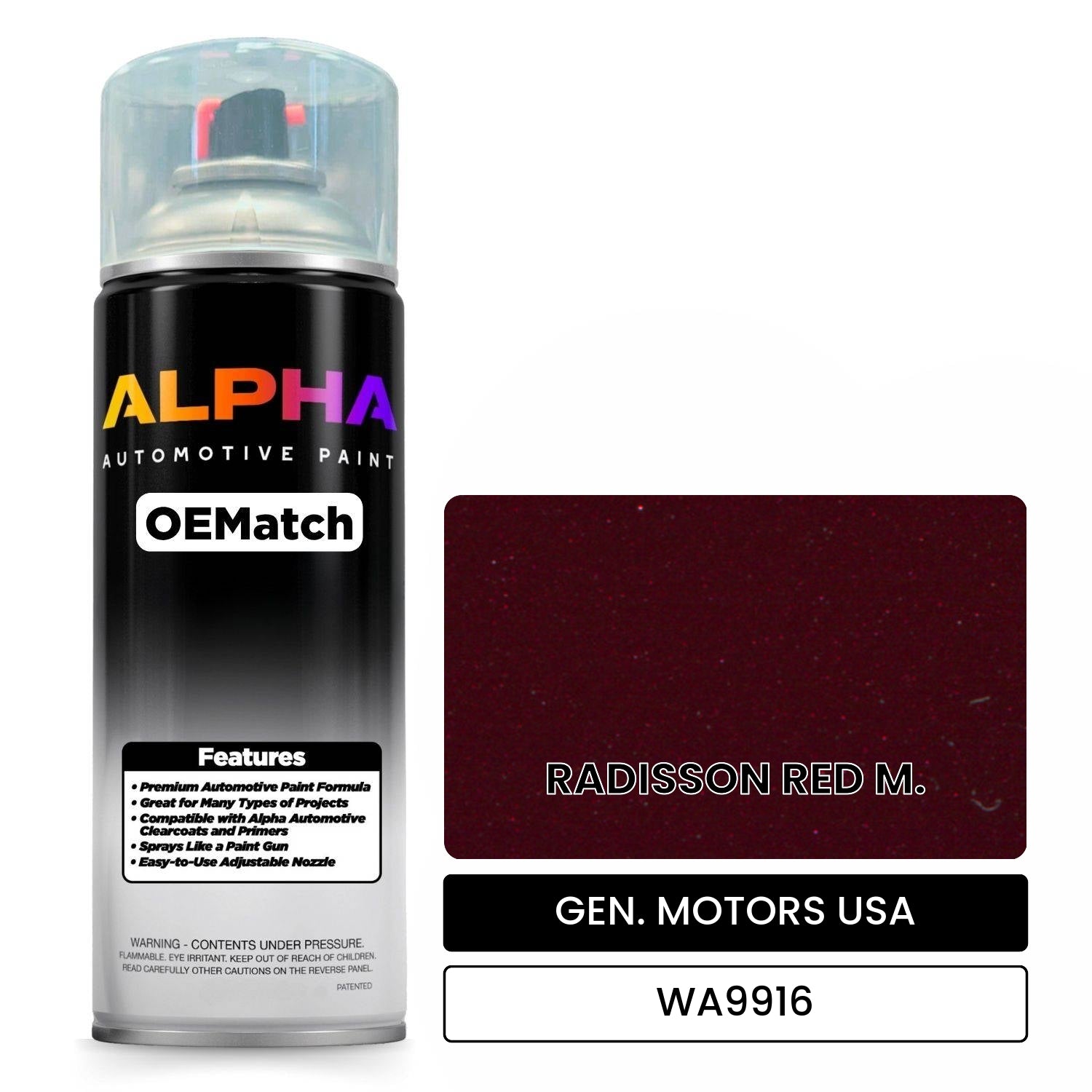 GEN. MOTORS USA RADISSON RED M. WA9916 OEMatch Spraycan