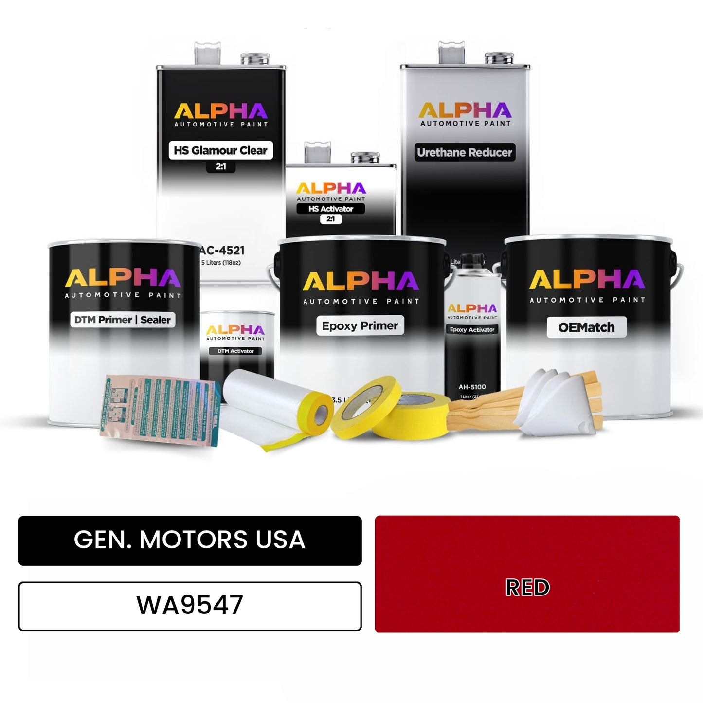 GEN. MOTORS USA RED WA9547 OEMatch Vehicle Paint Kit