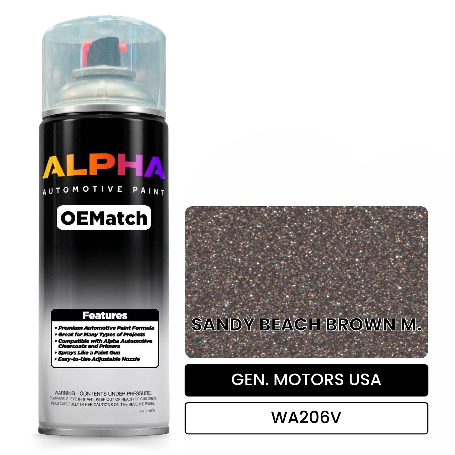 GEN. MOTORS USA SANDY BEACH BROWN M. WA206V OEMatch Spraycan