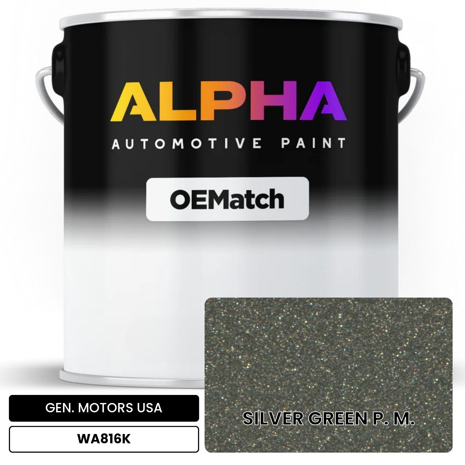 GEN. MOTORS USA SILVER GREEN P. M. WA816K OEMatch Basecoat