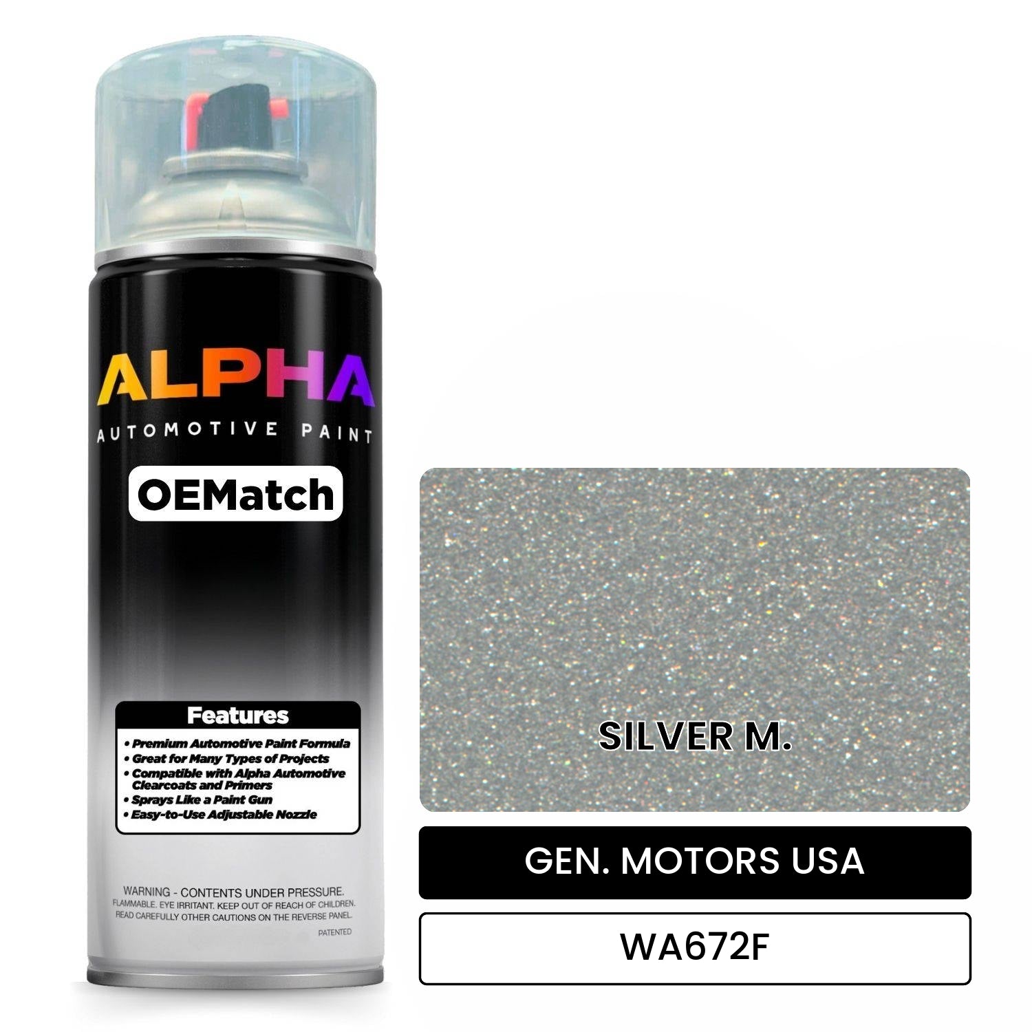 GEN. MOTORS USA SILVER M. WA672F OEMatch Spraycan
