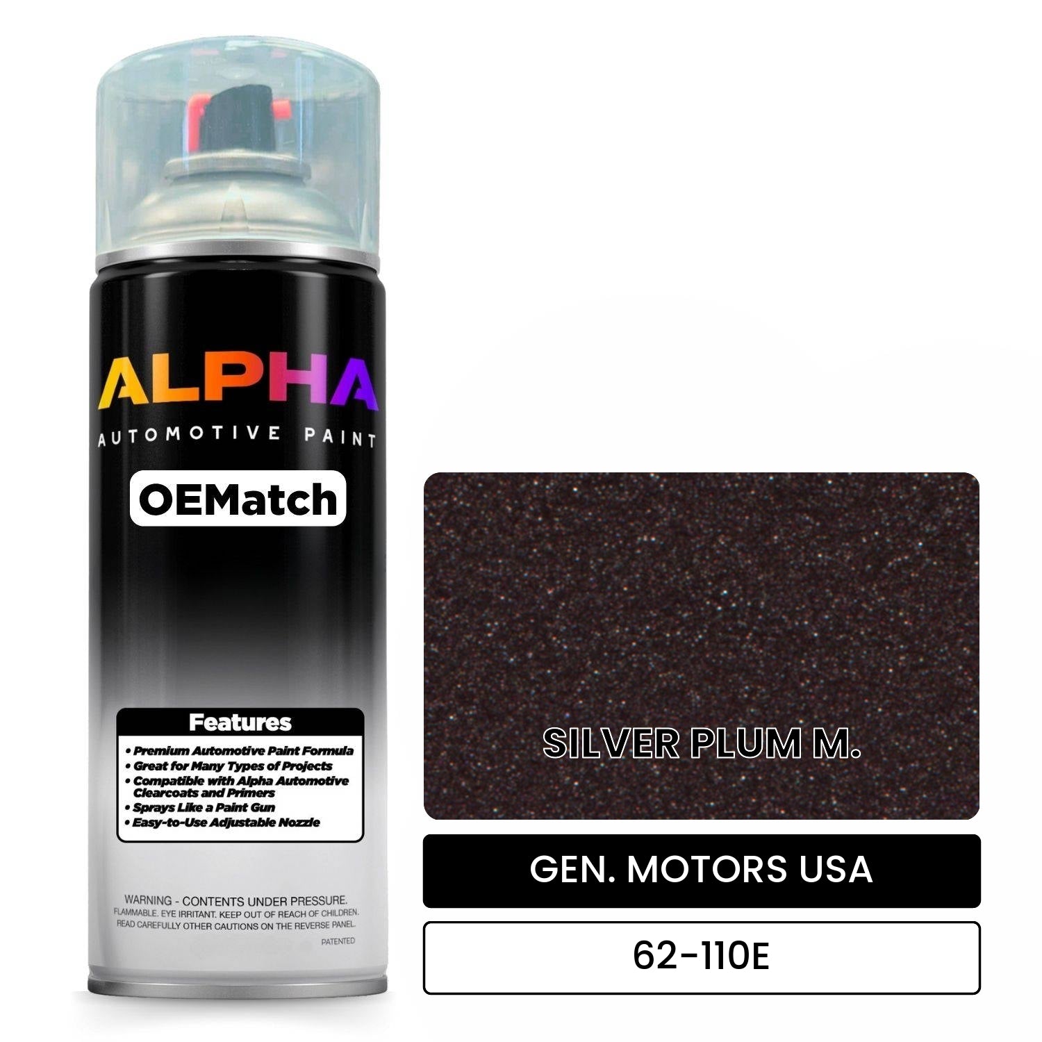 GEN. MOTORS USA SILVER PLUM M. 62-110E OEMatch Spraycan