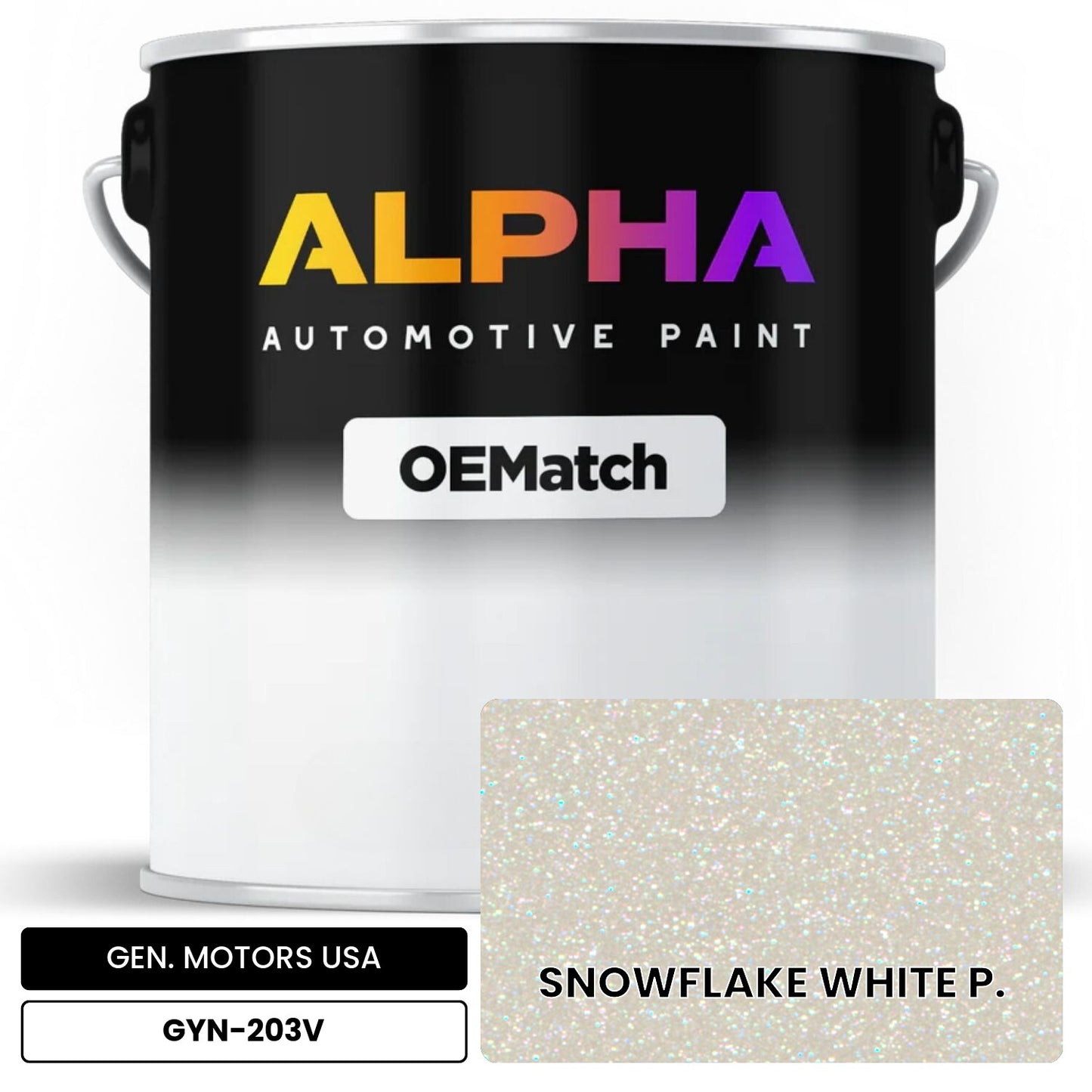 GEN. MOTORS USA SNOWFLAKE WHITE P. GYN-203V OEMatch Basecoat