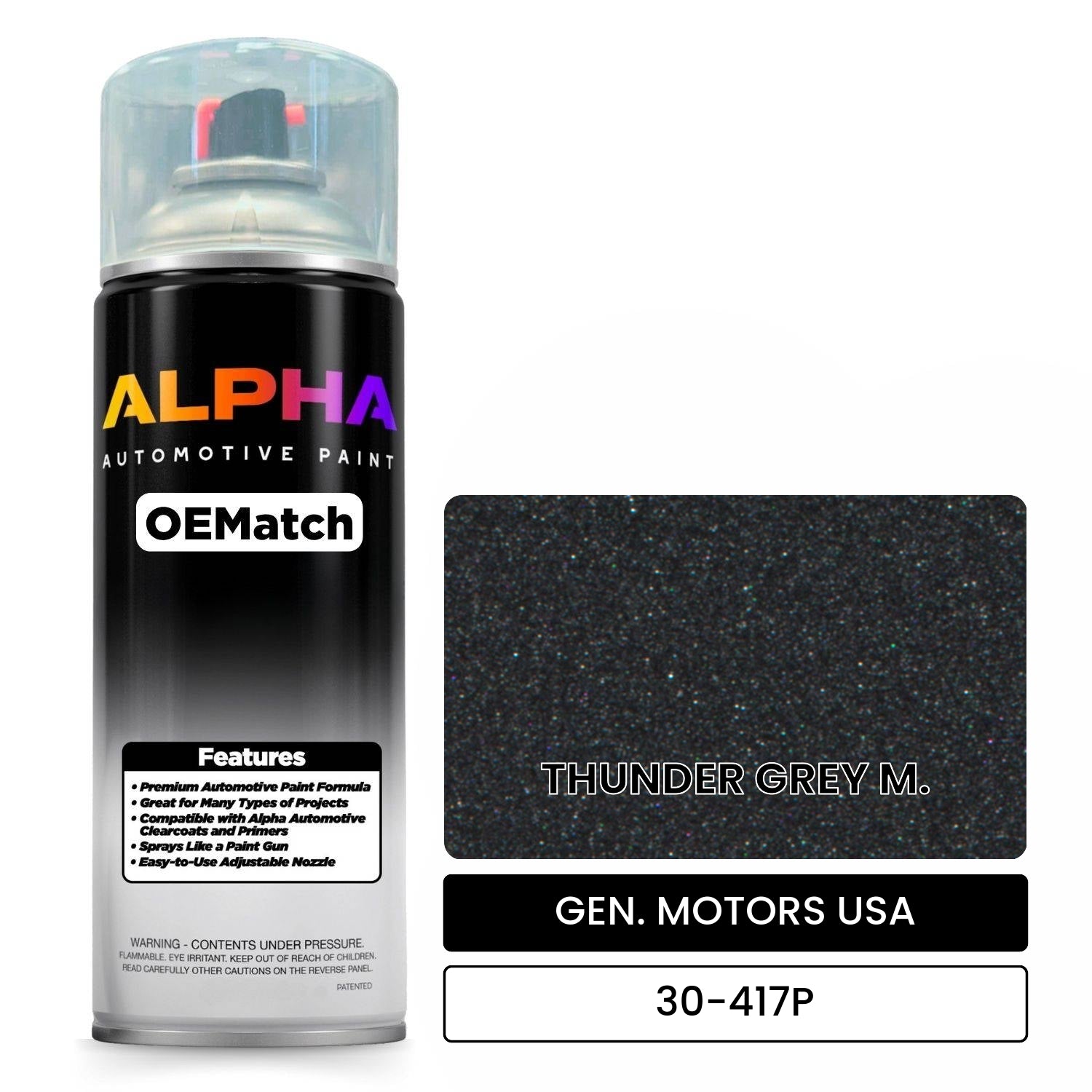 GEN. MOTORS USA THUNDER GREY M. 30-417P OEMatch Spraycan