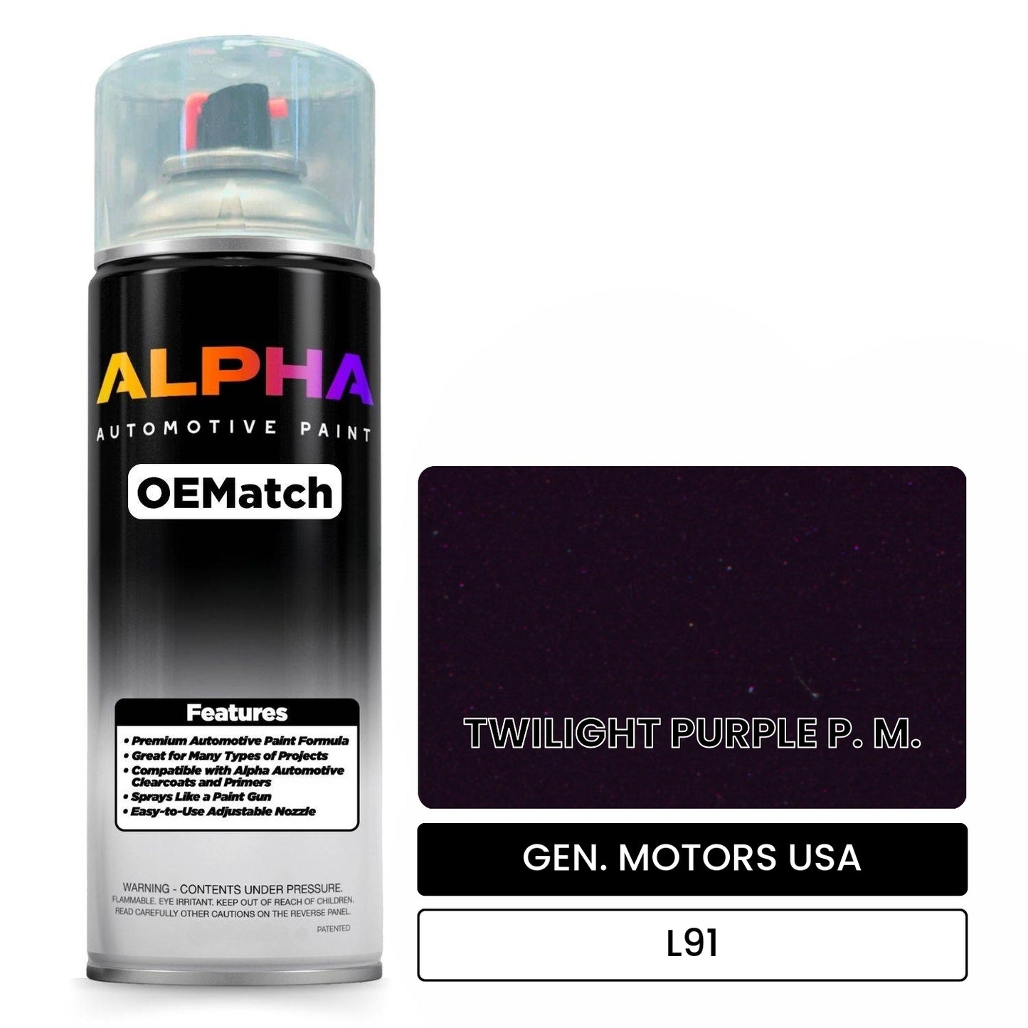 GEN. MOTORS USA TWILIGHT PURPLE P. M. L91 OEMatch Spraycan