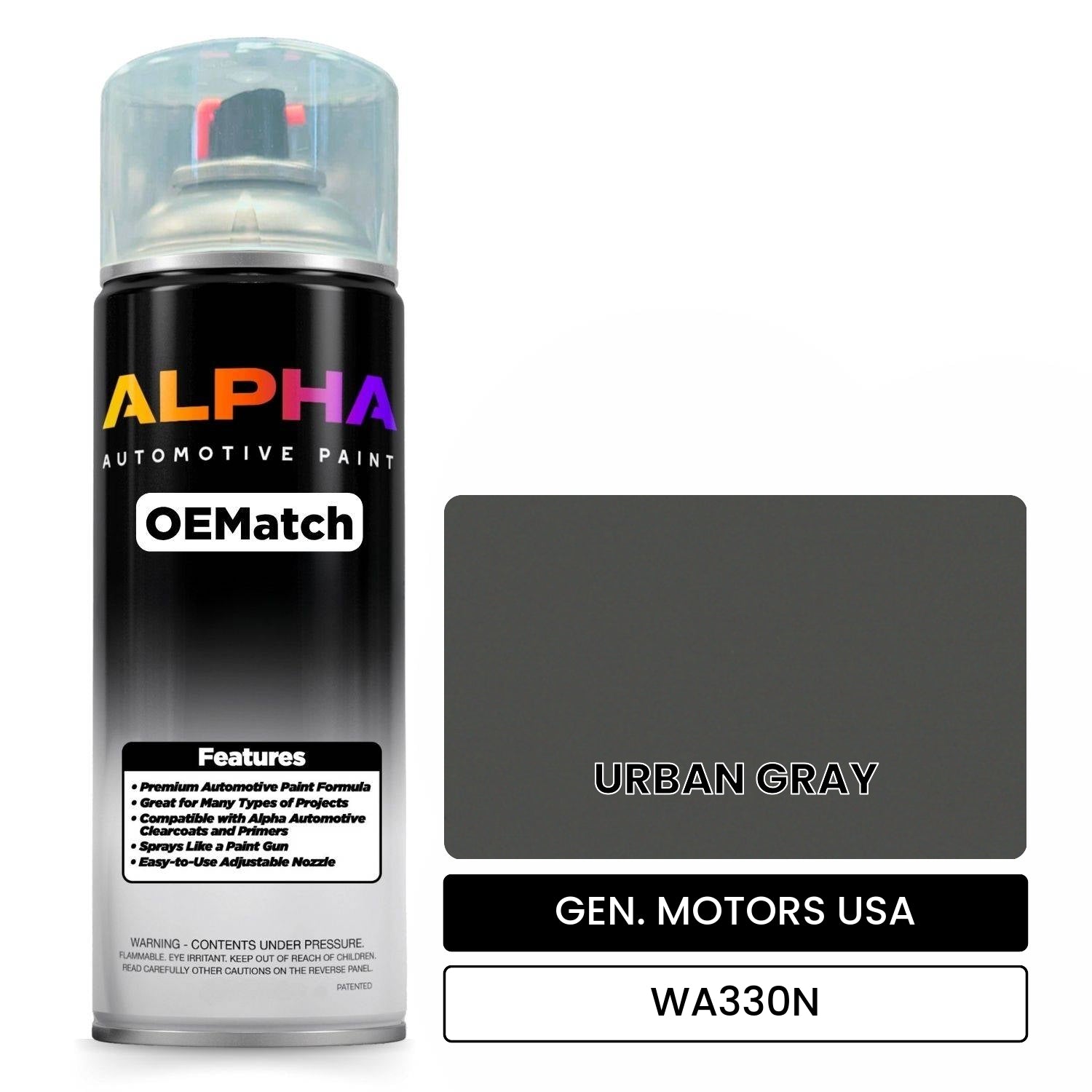 GEN. MOTORS USA URBAN GRAY WA330N OEMatch Spraycan