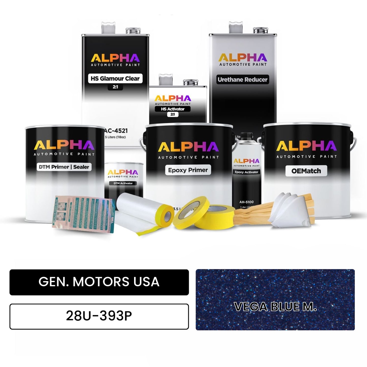 GEN. MOTORS USA VEGA BLUE M. 28U-393P OEMatch Vehicle Paint Kit