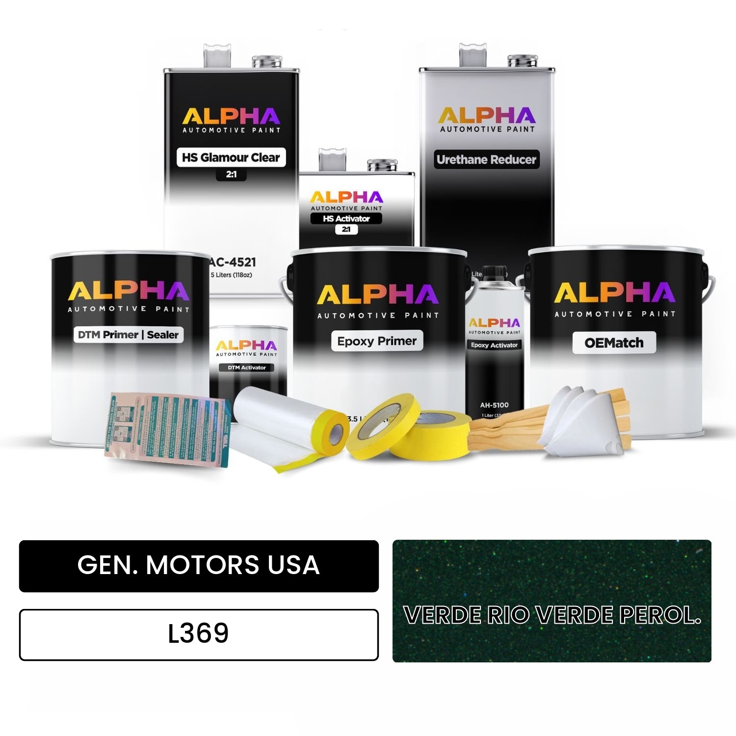 GEN. MOTORS USA VERDE RIO VERDE PEROL. L369 OEMatch Vehicle Paint Kit