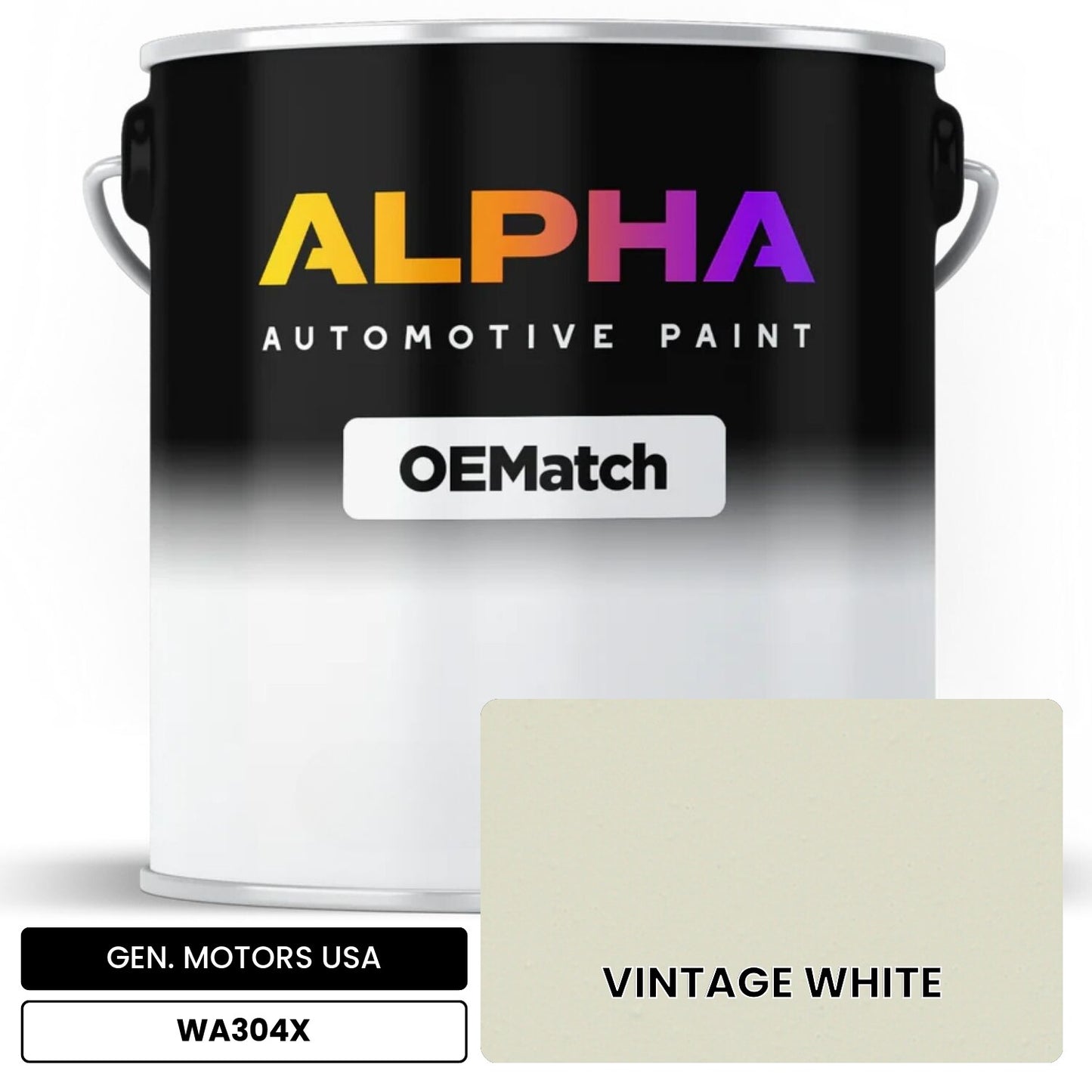 GEN. MOTORS USA VINTAGE WHITE WA304X OEMatch Basecoat
