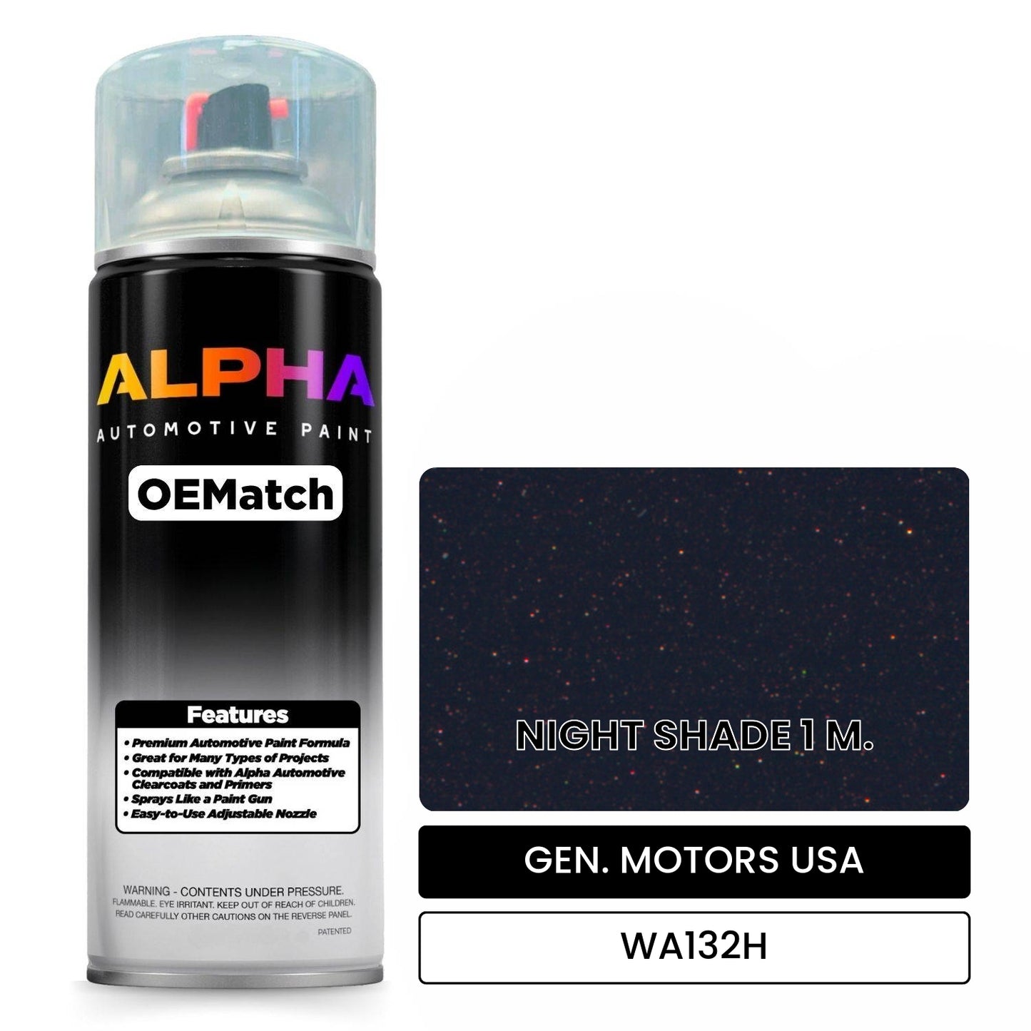 GEN. MOTORS USA NIGHT SHADE 1 M. WA132H OEMatch Spraycan