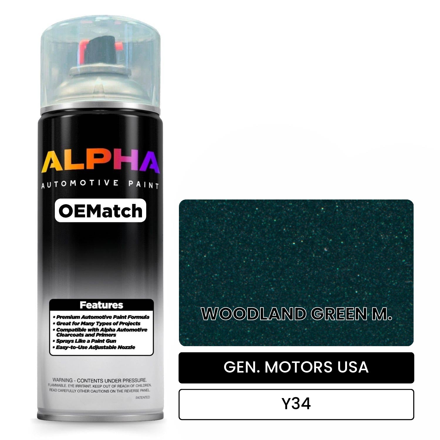 GEN. MOTORS USA WOODLAND GREEN M. Y34 OEMatch Spraycan