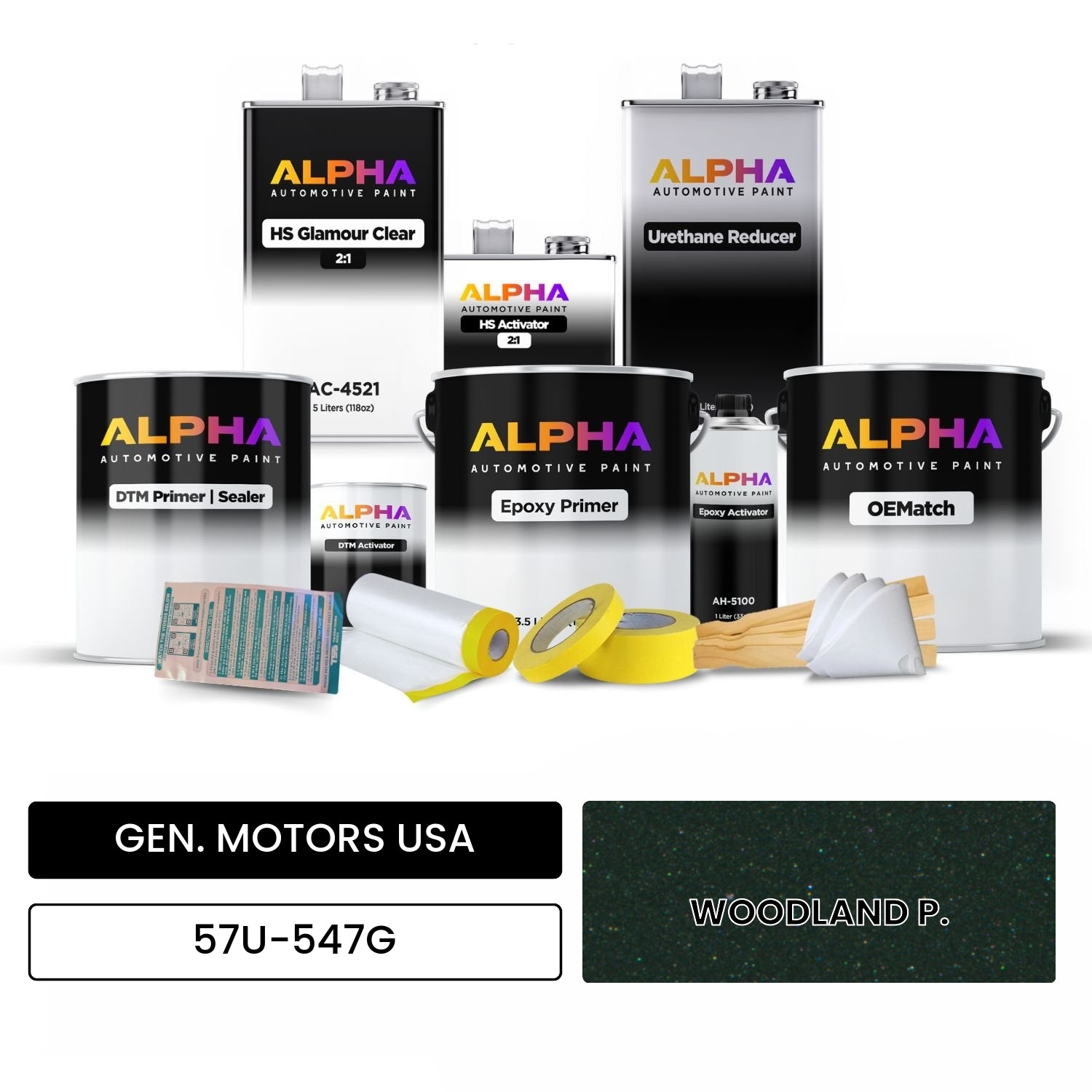 GEN. MOTORS USA WOODLAND P. 57U-547G OEMatch Vehicle Paint Kit