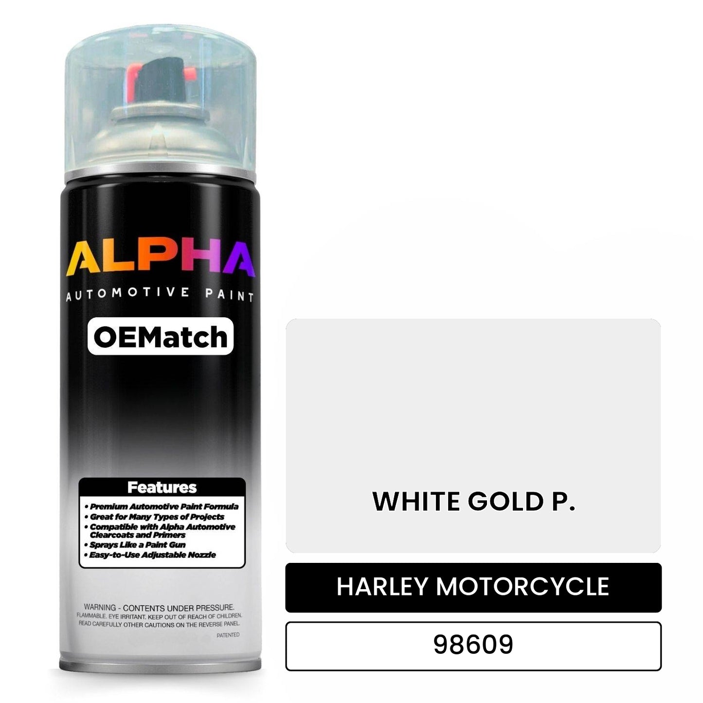 HARLEY MOTORCYCLE WHITE GOLD P. 98609 OEMatch Spraycan