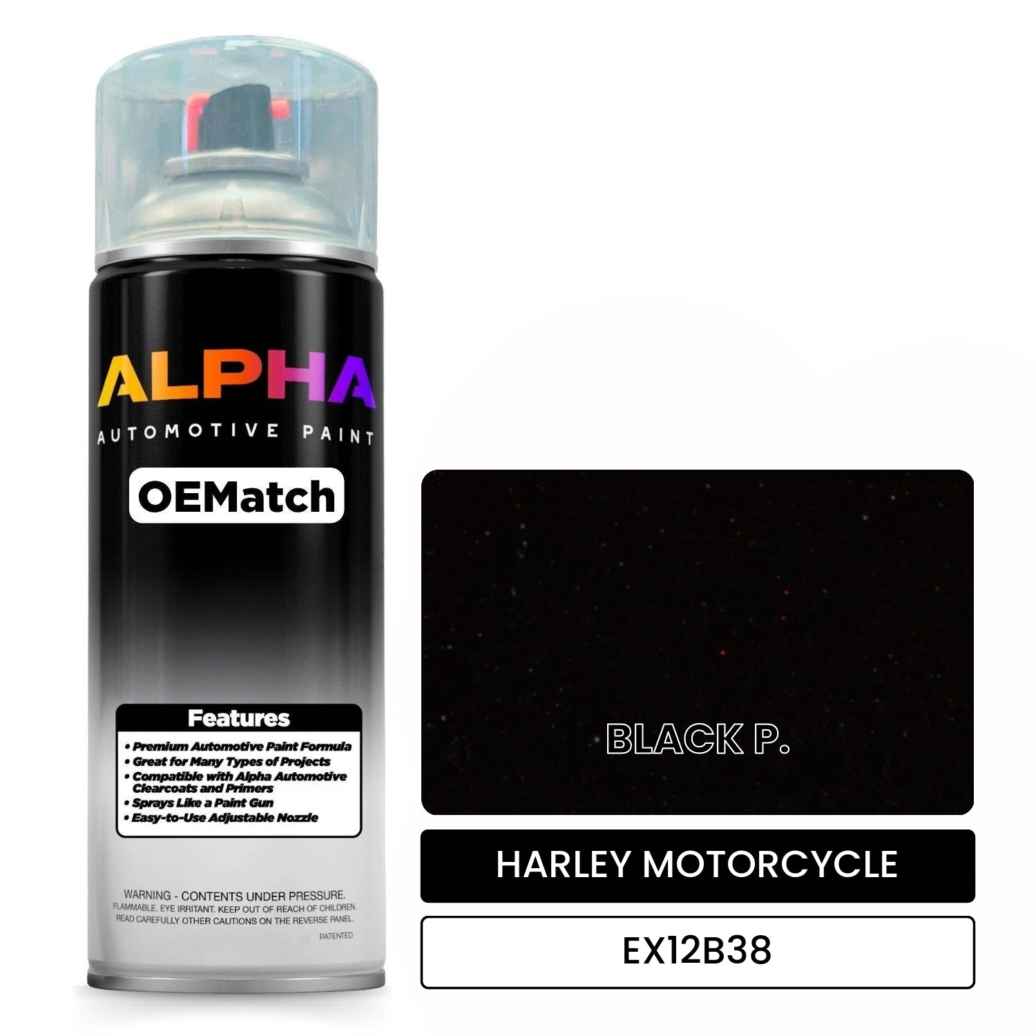 HARLEY MOTORCYCLE BLACK P. EX12B38 OEMatch Spraycan