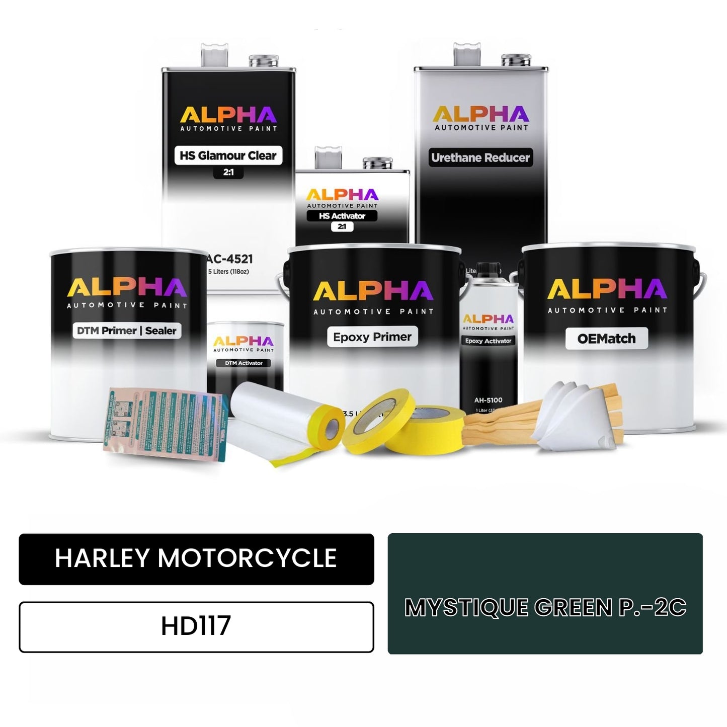 HARLEY MOTORCYCLE MYSTIQUE GREEN P.-2C HD117 OEMatch Vehicle Paint Kit