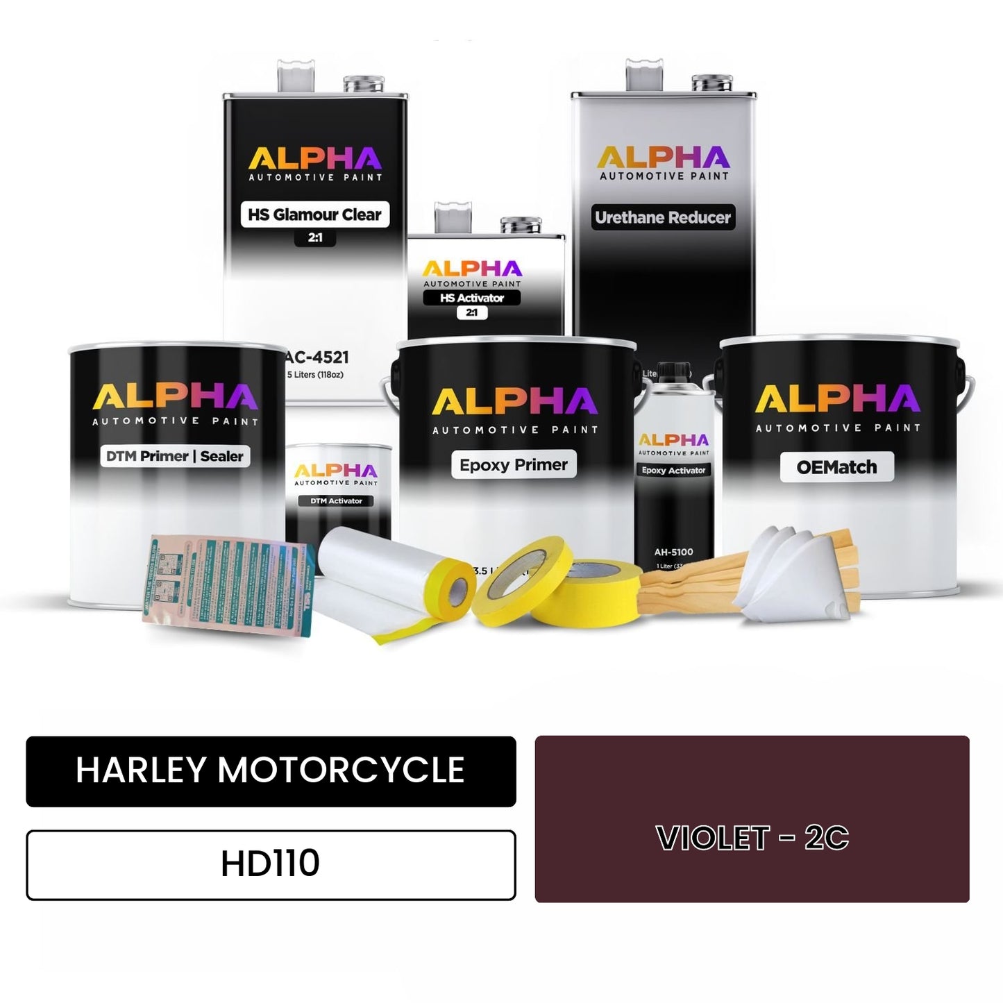 HARLEY MOTORCYCLE VIOLET - 2C HD110 OEMatch Vehicle Paint Kit