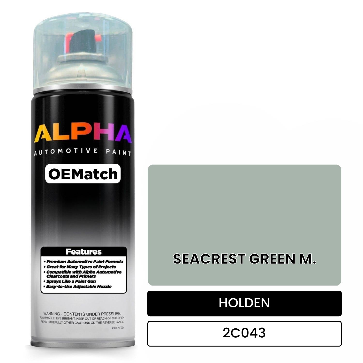 HOLDEN SEACREST GREEN M. 2C043 OEMatch Spraycan