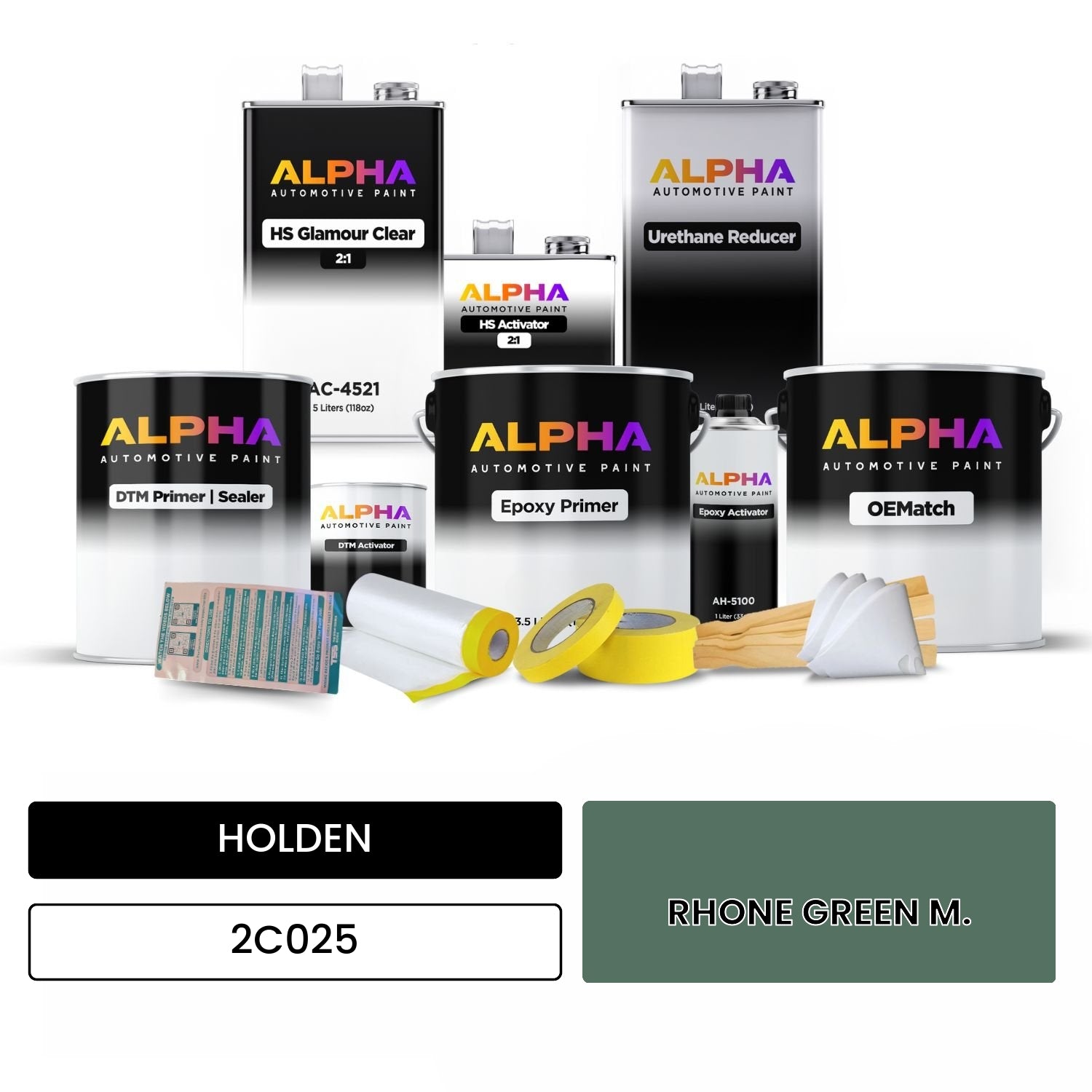 HOLDEN RHONE GREEN M. 2C025 OEMatch Vehicle Paint Kit