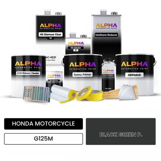 HONDA MOTORCYCLE BLACK GREEN P. G125M OEMatch Vehicle Paint Kit
