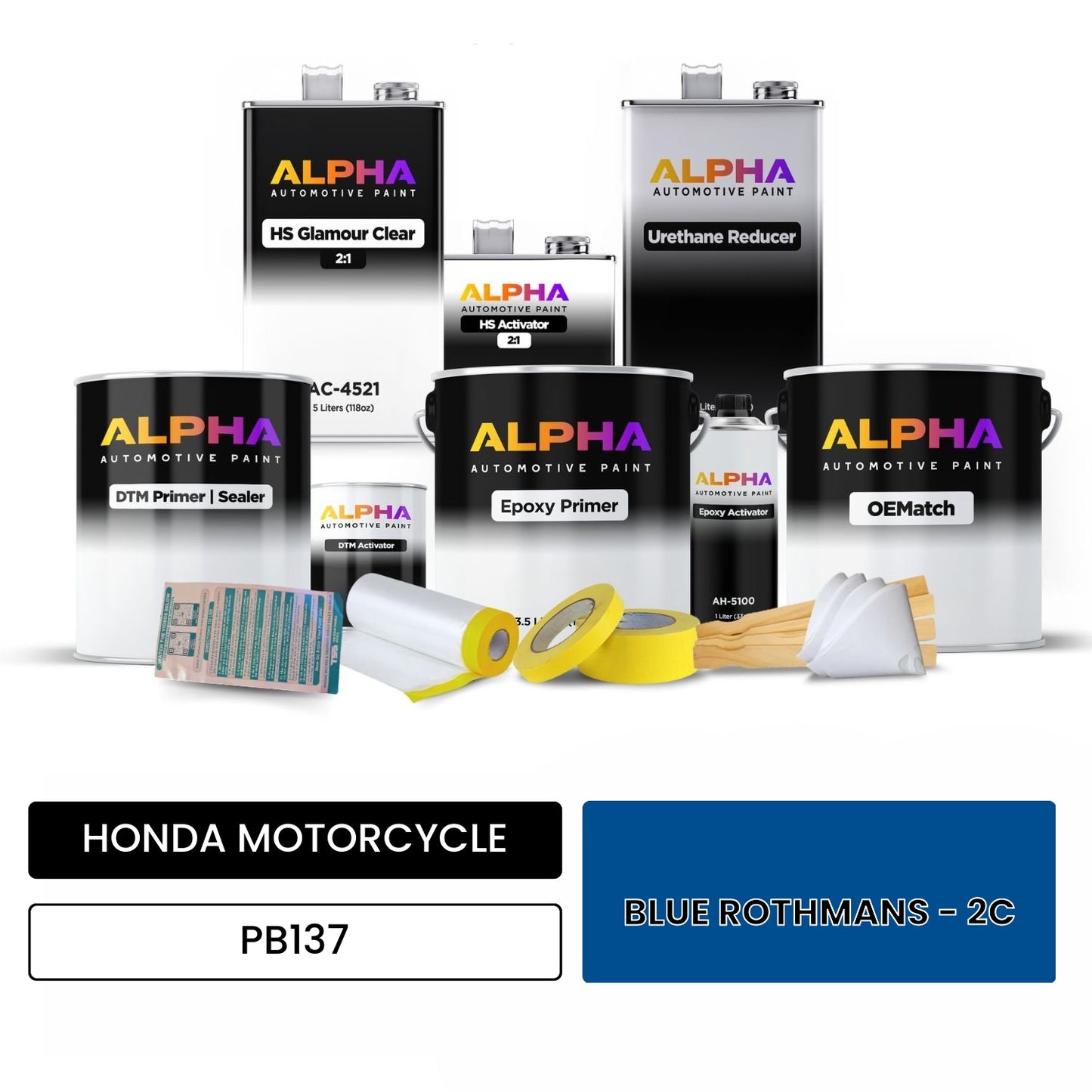 HONDA MOTORCYCLE BLUE ROTHMANS - 2C PB137 OEMatch Vehicle Paint Kit