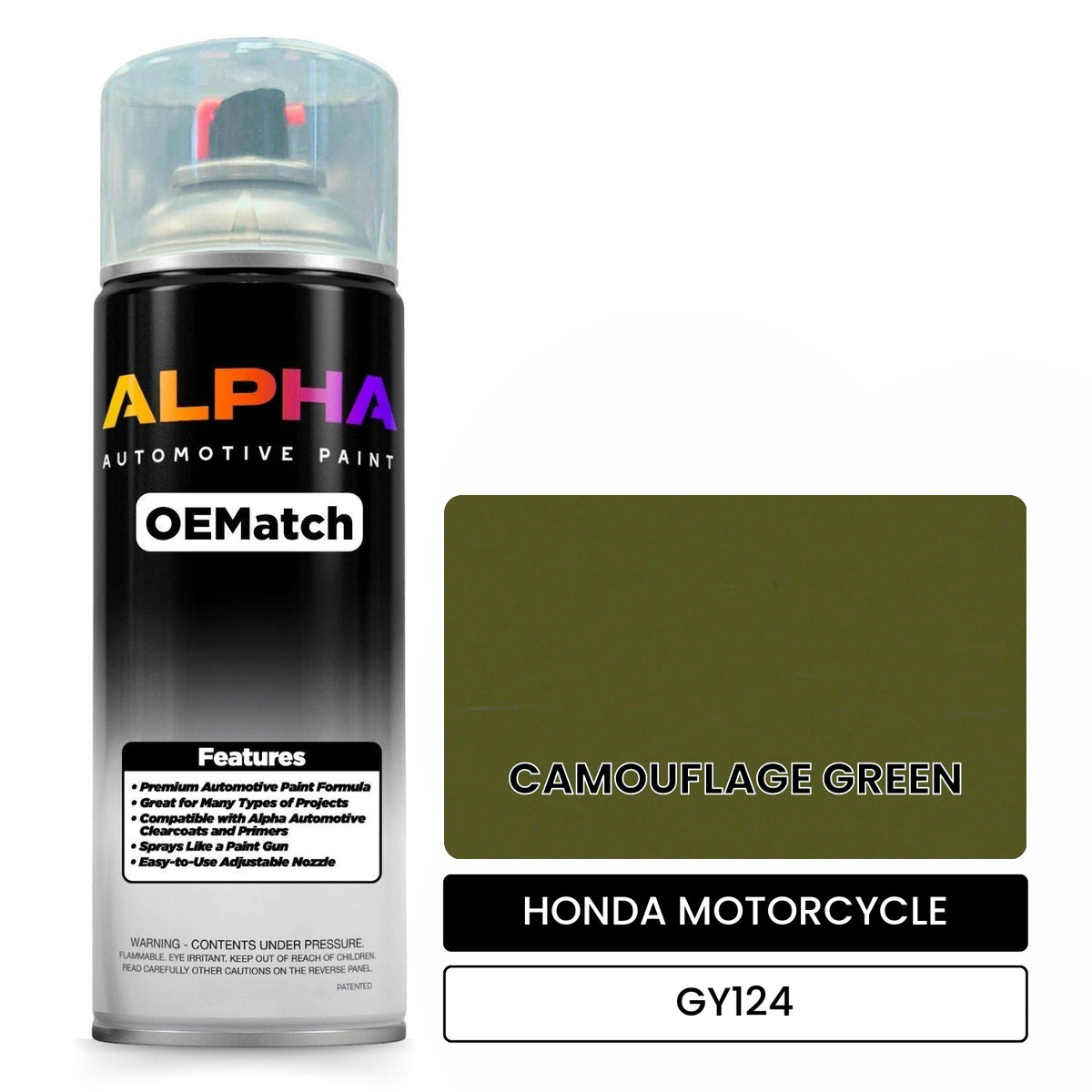 HONDA MOTORCYCLE CAMOUFLAGE GREEN GY124 OEMatch Spraycan