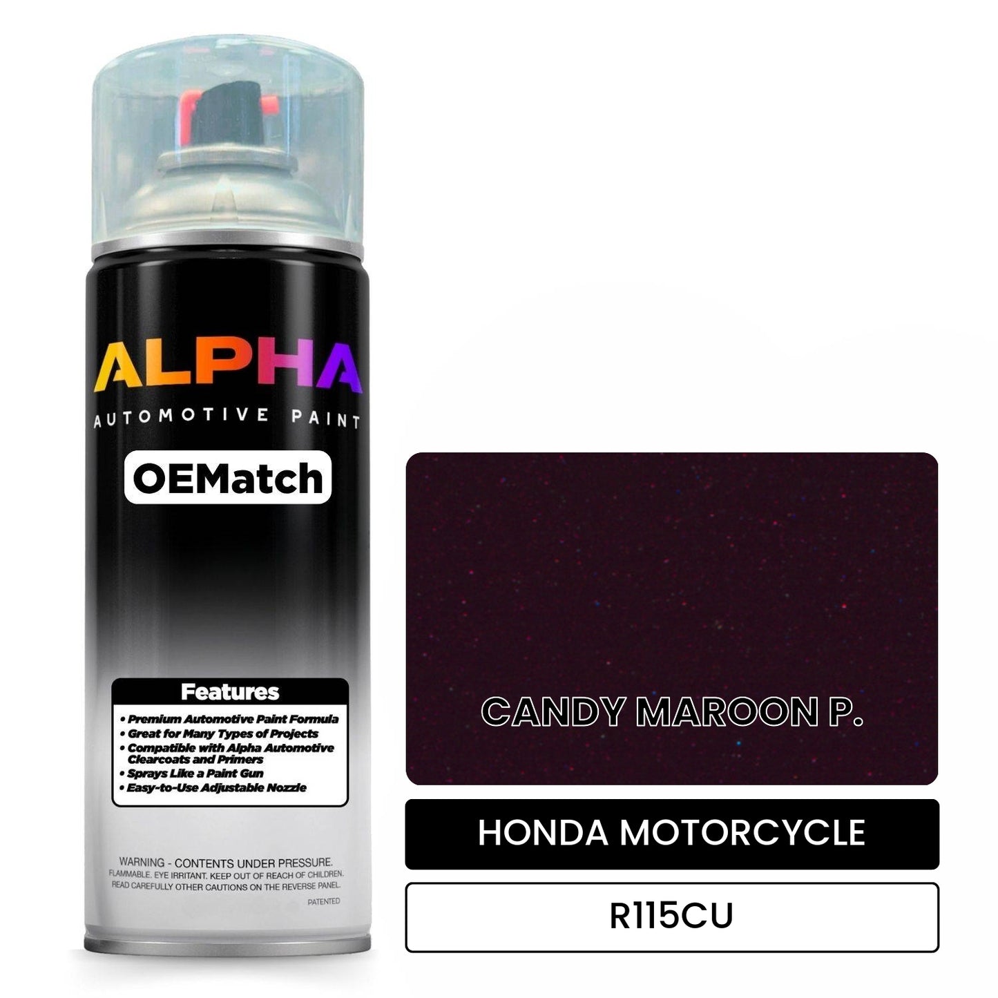 HONDA MOTORCYCLE CANDY MAROON P. R115CU OEMatch Spraycan