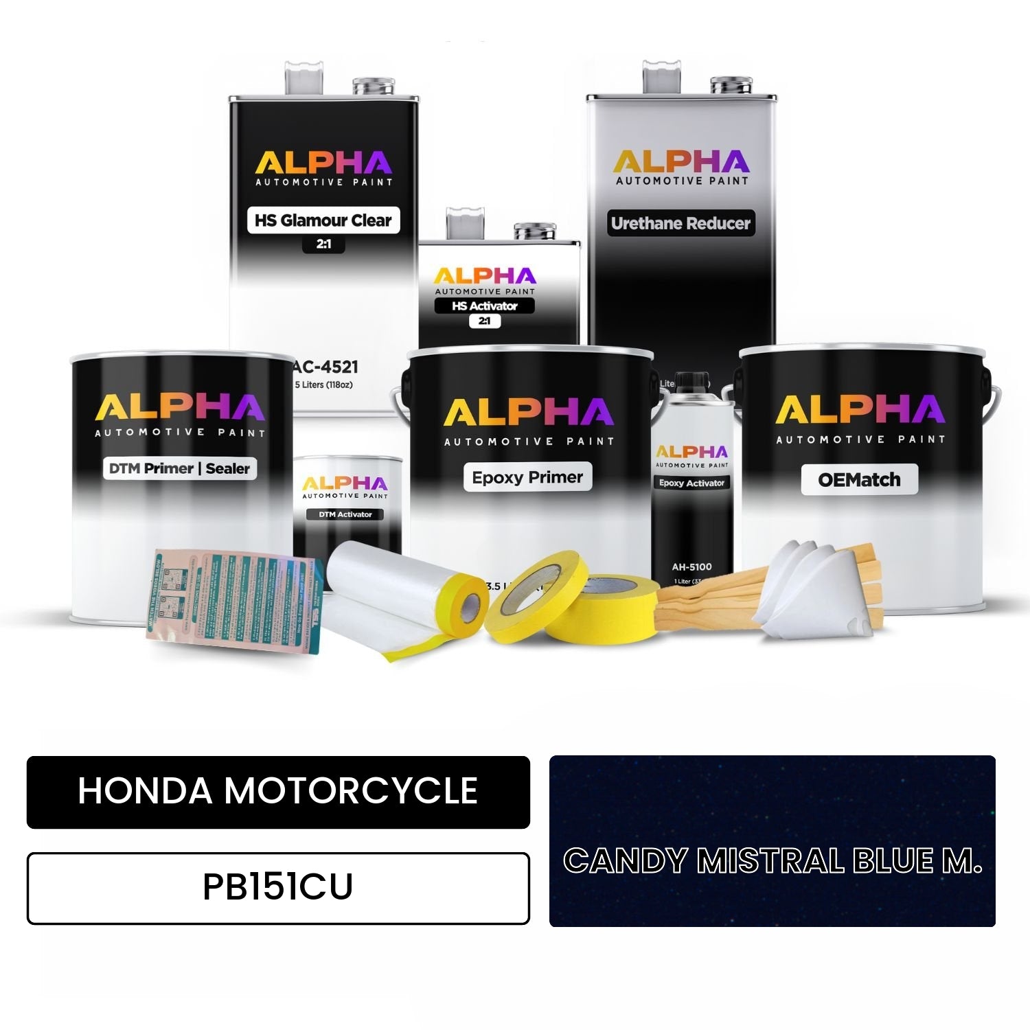 HONDA MOTORCYCLE CANDY MISTRAL BLUE M. PB151CU OEMatch Vehicle Paint Kit