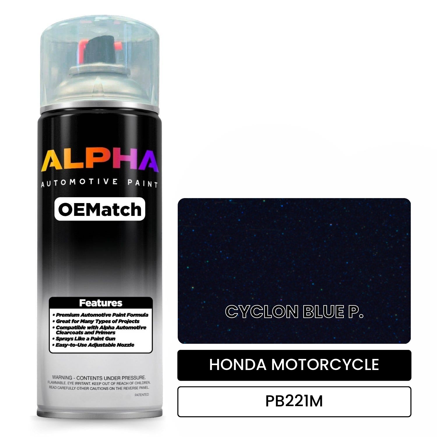 HONDA MOTORCYCLE CYCLON BLUE P. PB221M OEMatch Spraycan