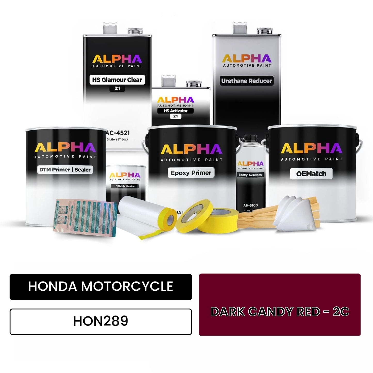 HONDA MOTORCYCLE DARK CANDY RED - 2C HON289 OEMatch Vehicle Paint Kit