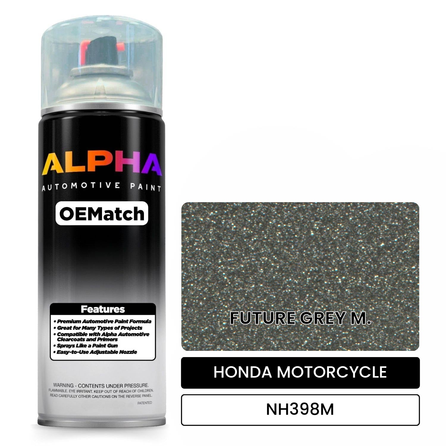 HONDA MOTORCYCLE FUTURE GREY M. NH398M OEMatch Spraycan