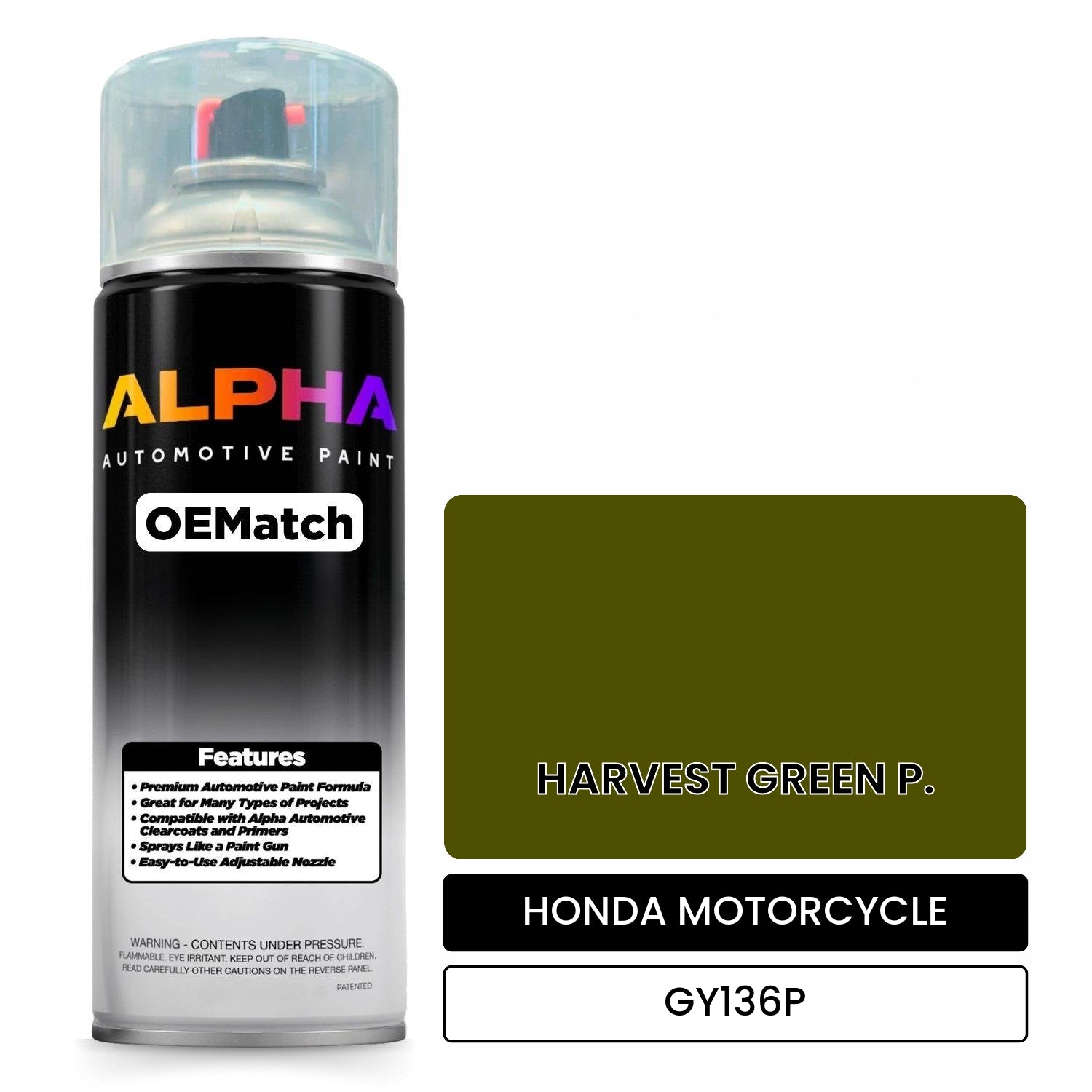 HONDA MOTORCYCLE HARVEST GREEN P. GY136P OEMatch Spraycan