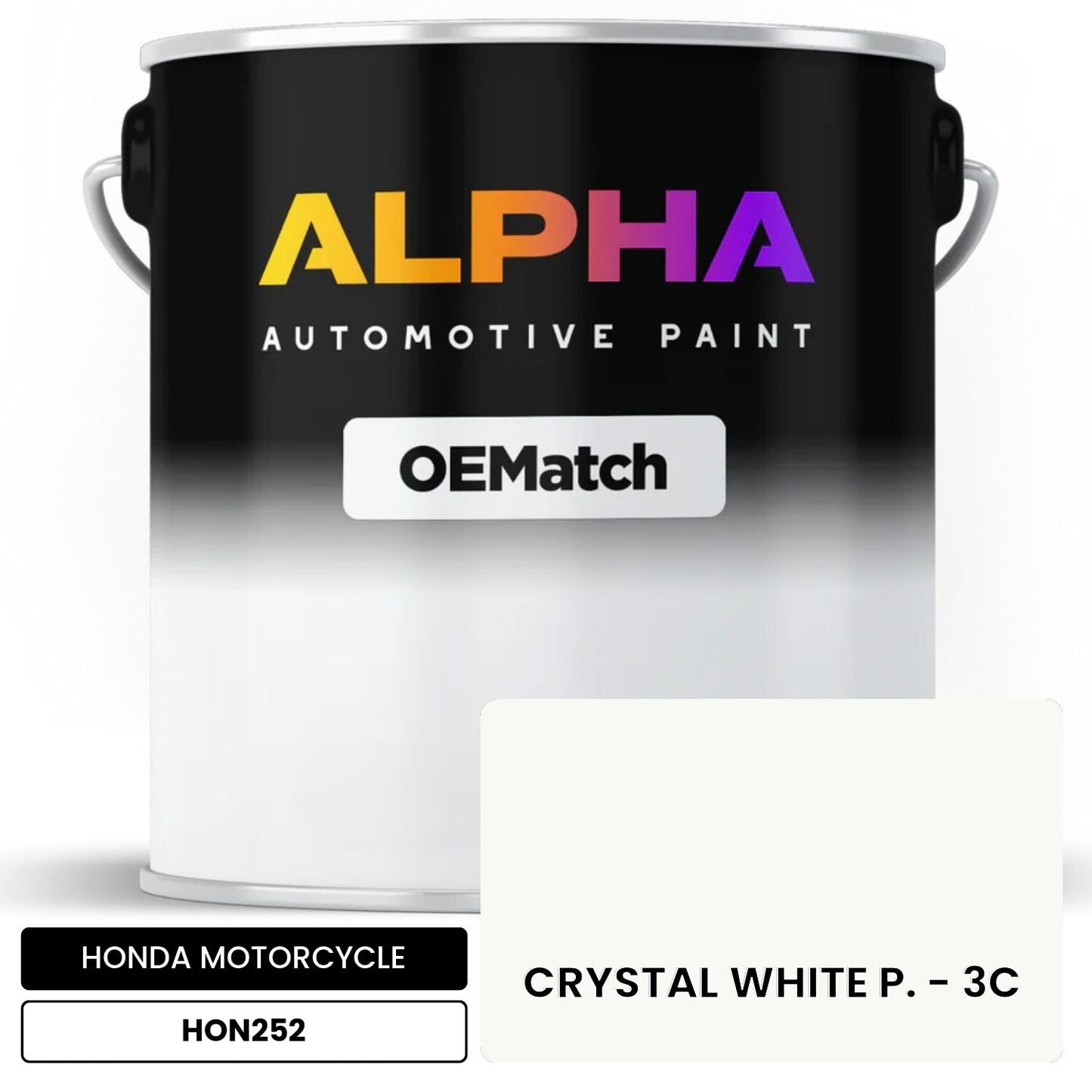 HONDA MOTORCYCLE CRYSTAL WHITE P. - 3C HON252 OEMatch Basecoat