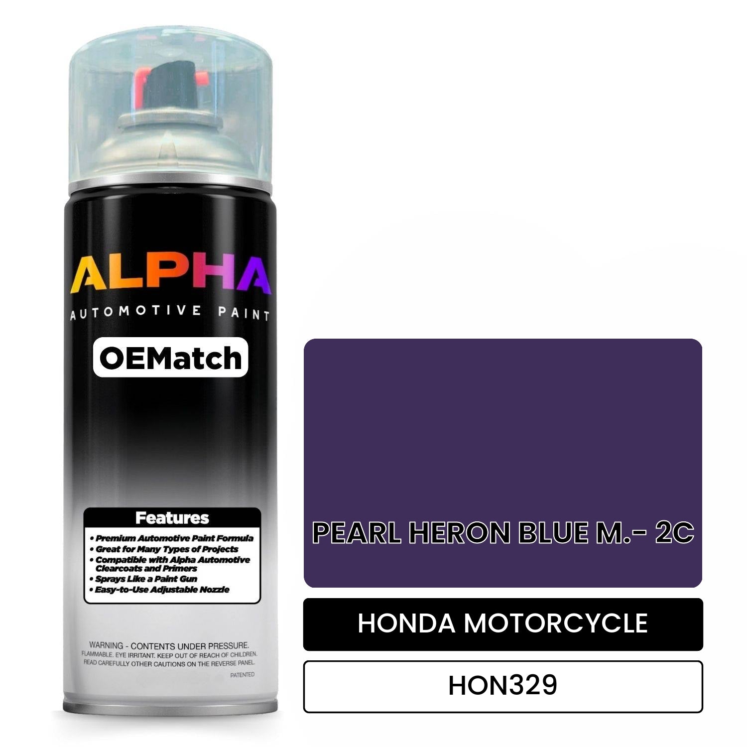HONDA MOTORCYCLE PEARL HERON BLUE M.- 2C HON329 OEMatch Spraycan